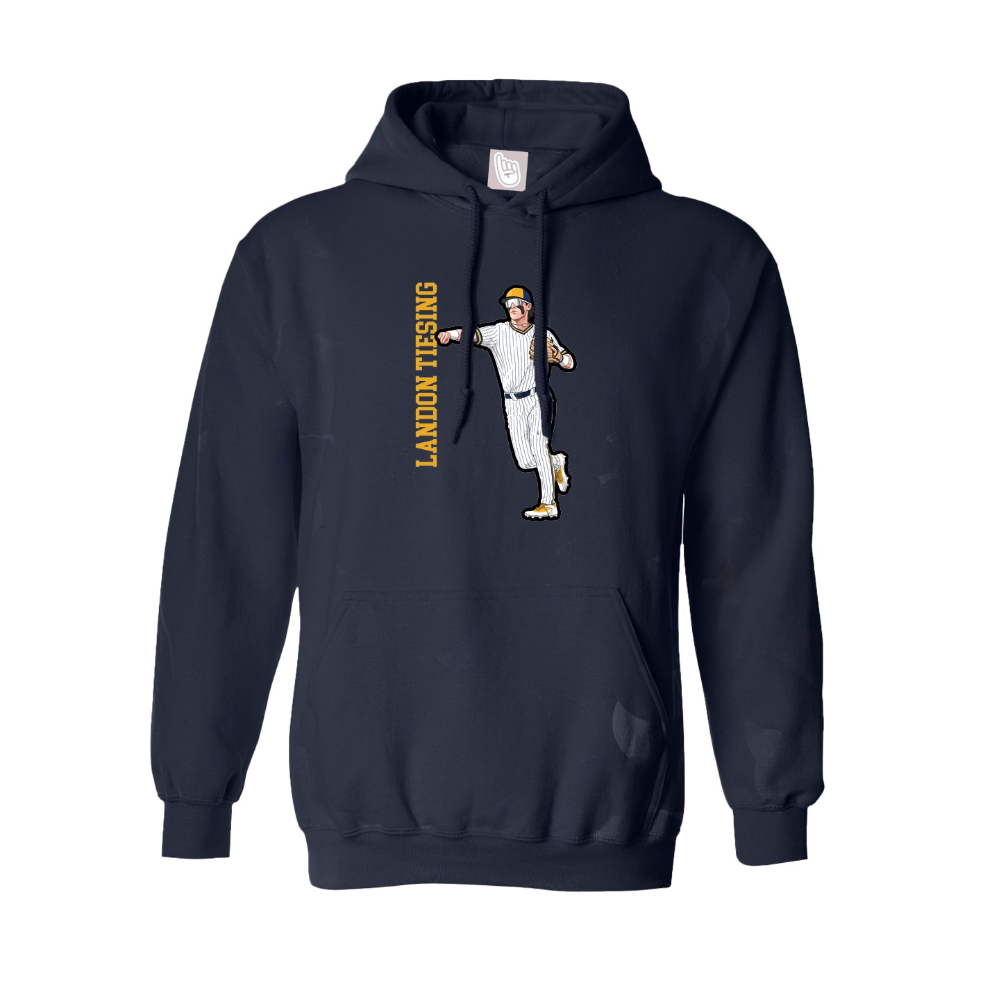 Hoodie — Name Vertical in Navy