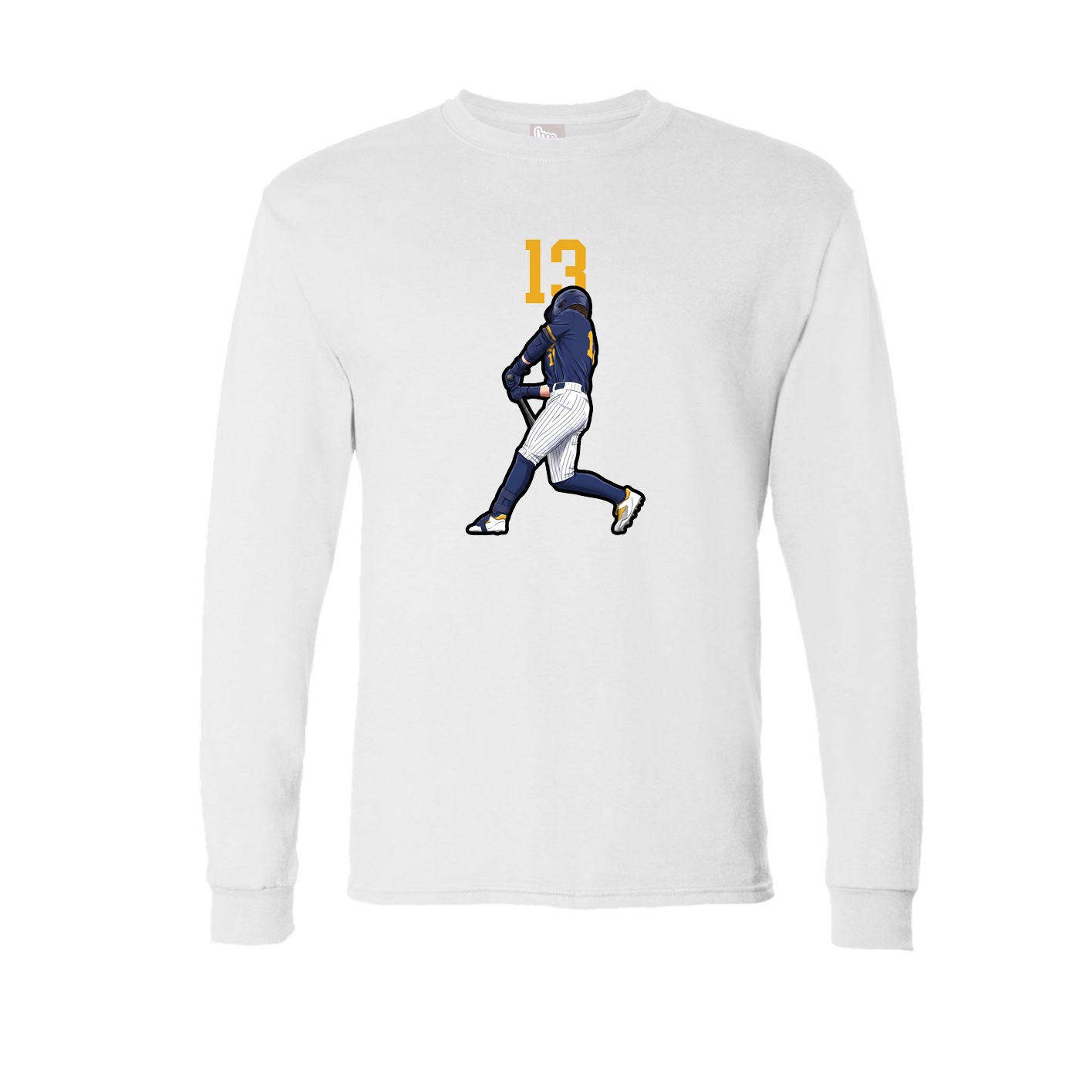 Long Sleeve Tee — Number Top in White