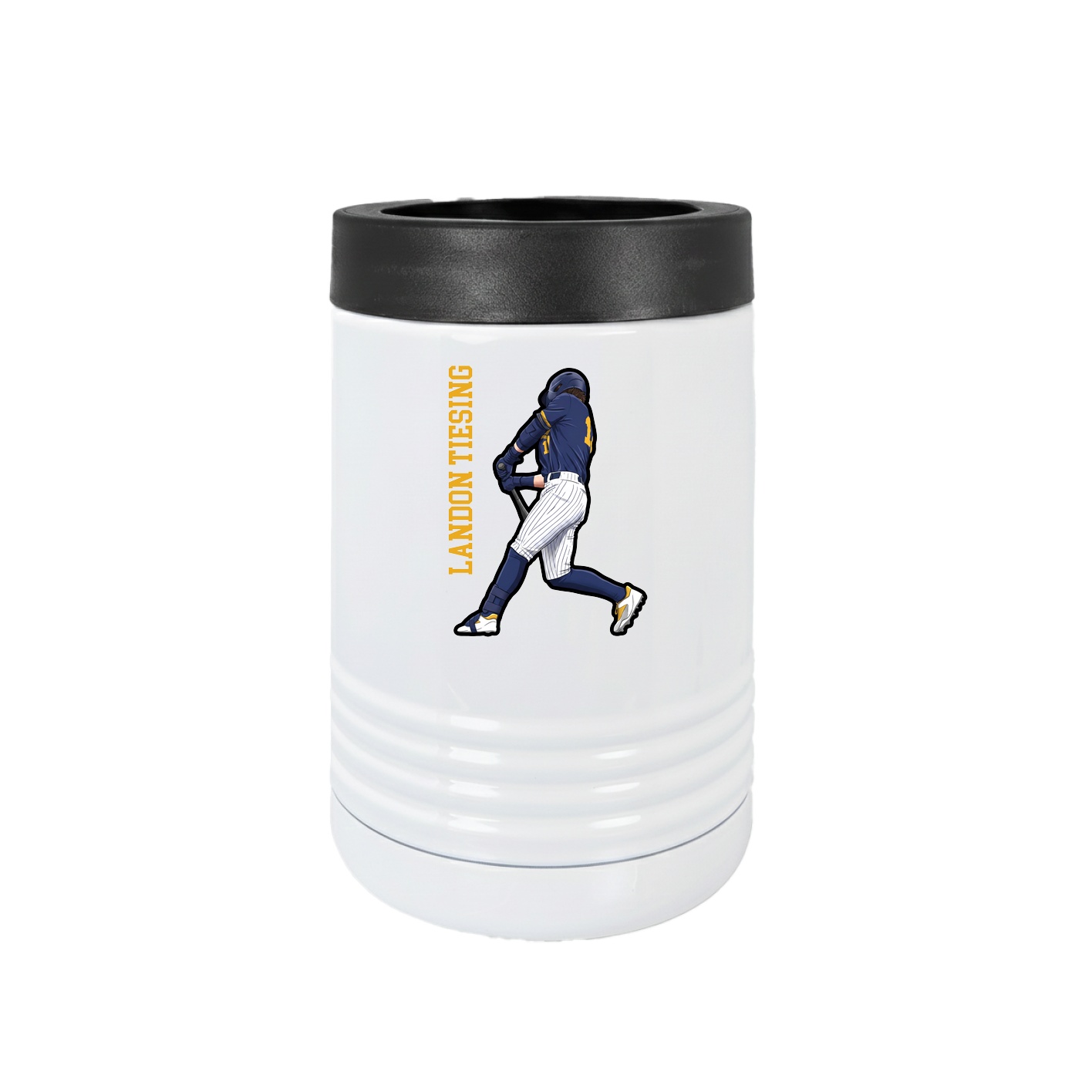 Beverage Holder — Name Vertical in White
