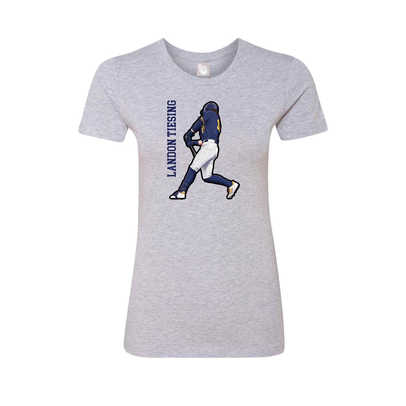 Womens Tee — Name Vertical in Grey