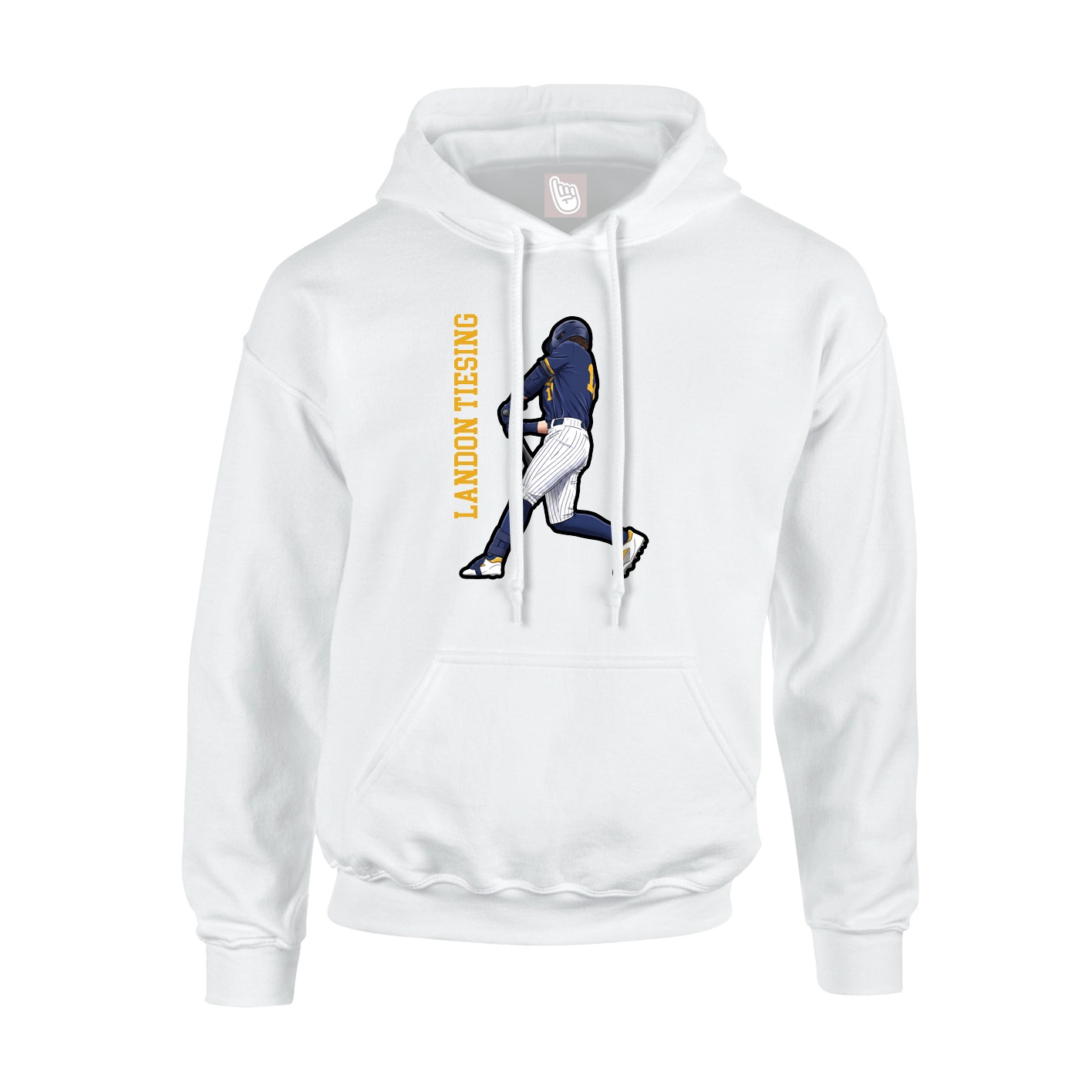 Youth Hoodie — Name Vertical in White