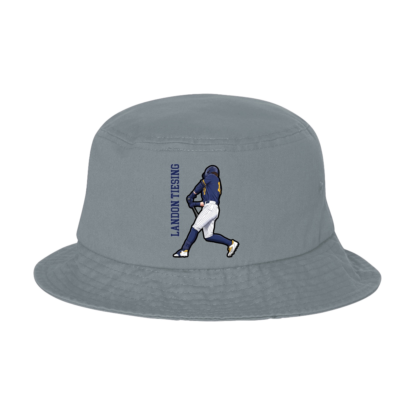 Bucket Cap — Name Vertical in Grey