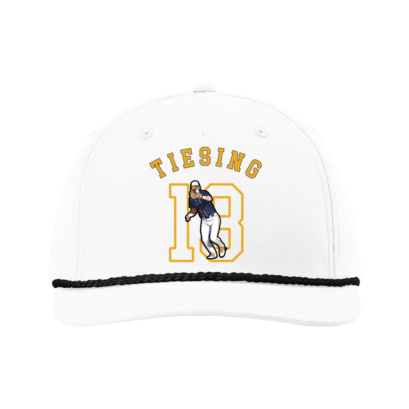 Five-Panel Classic Rope Cap — Shirsey Arch in White