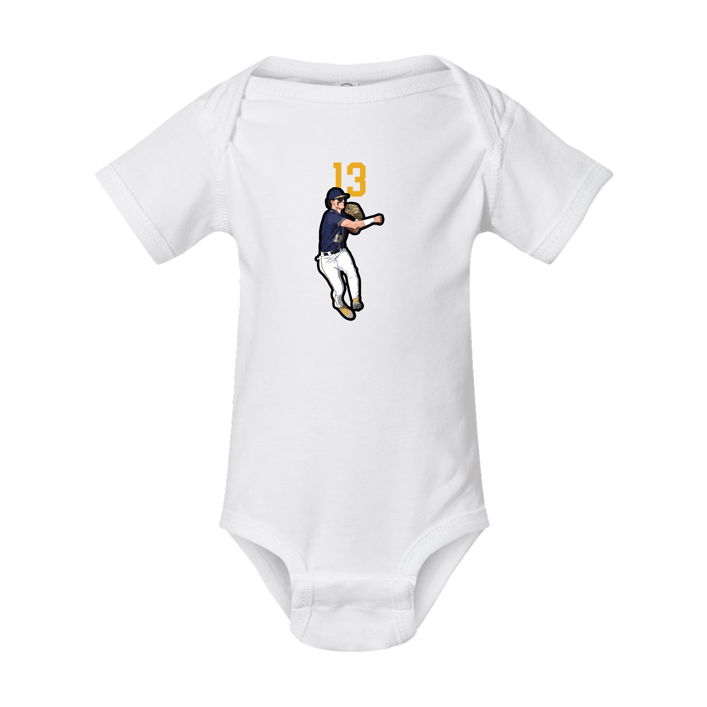 Baby Onesie — Number Top in White