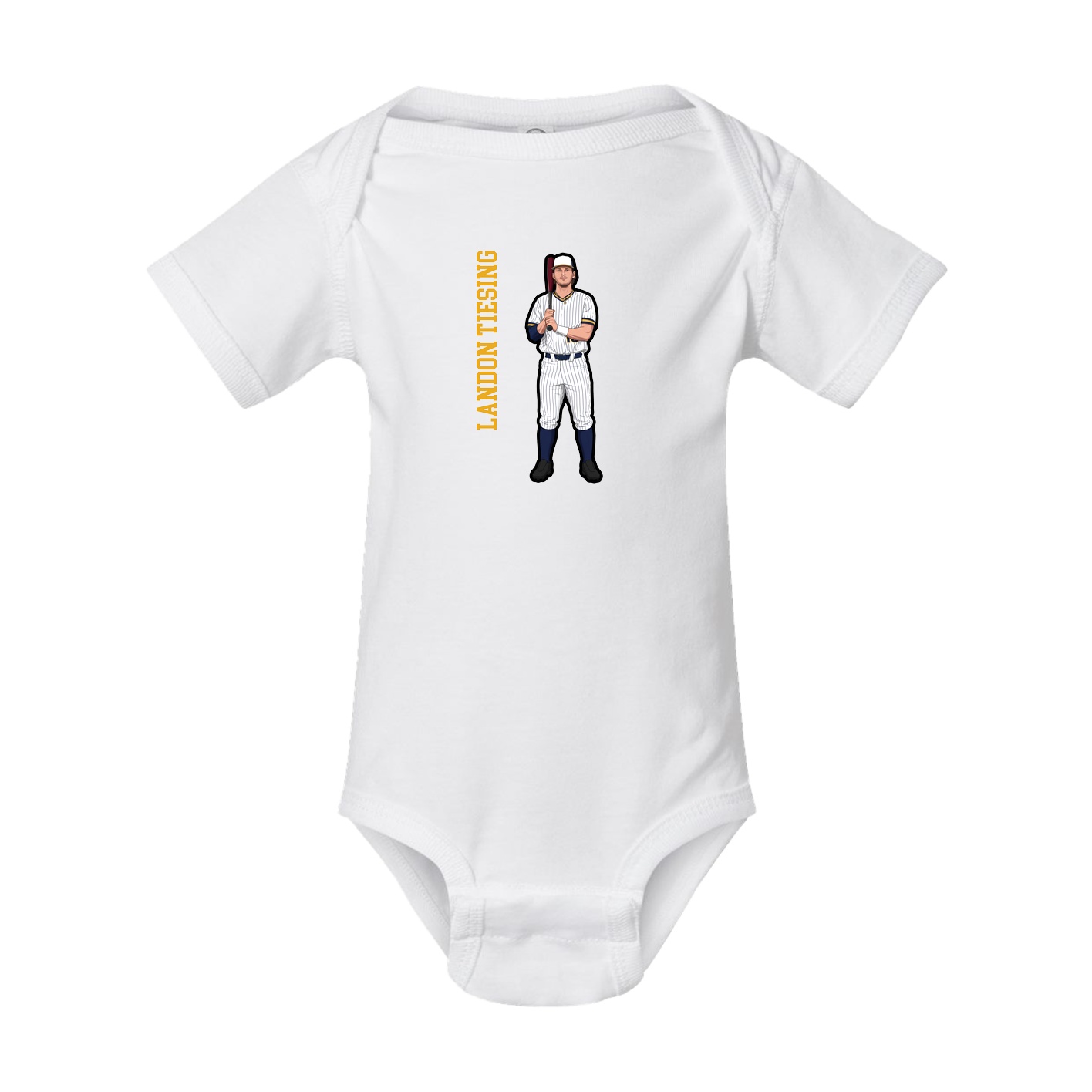 Baby Onesie — Name Vertical in White
