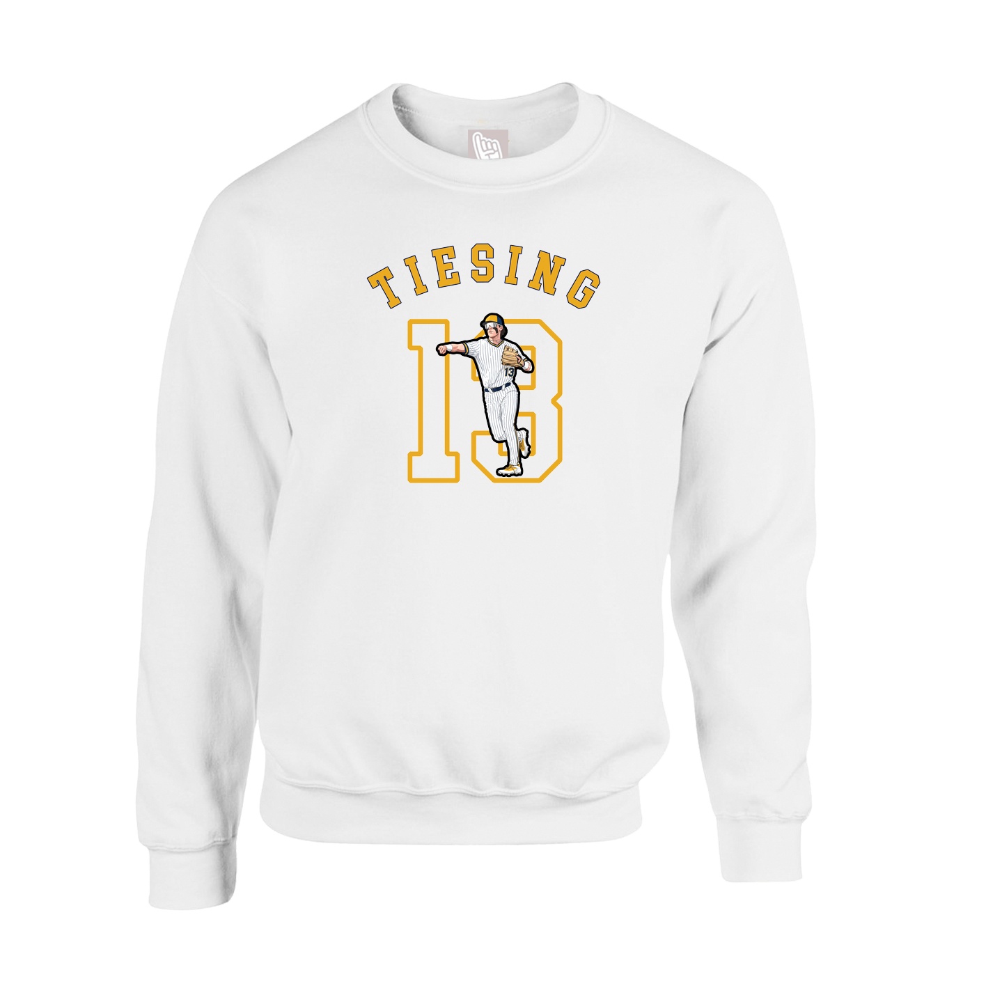Fleece Crew — Shirsey Arch in White