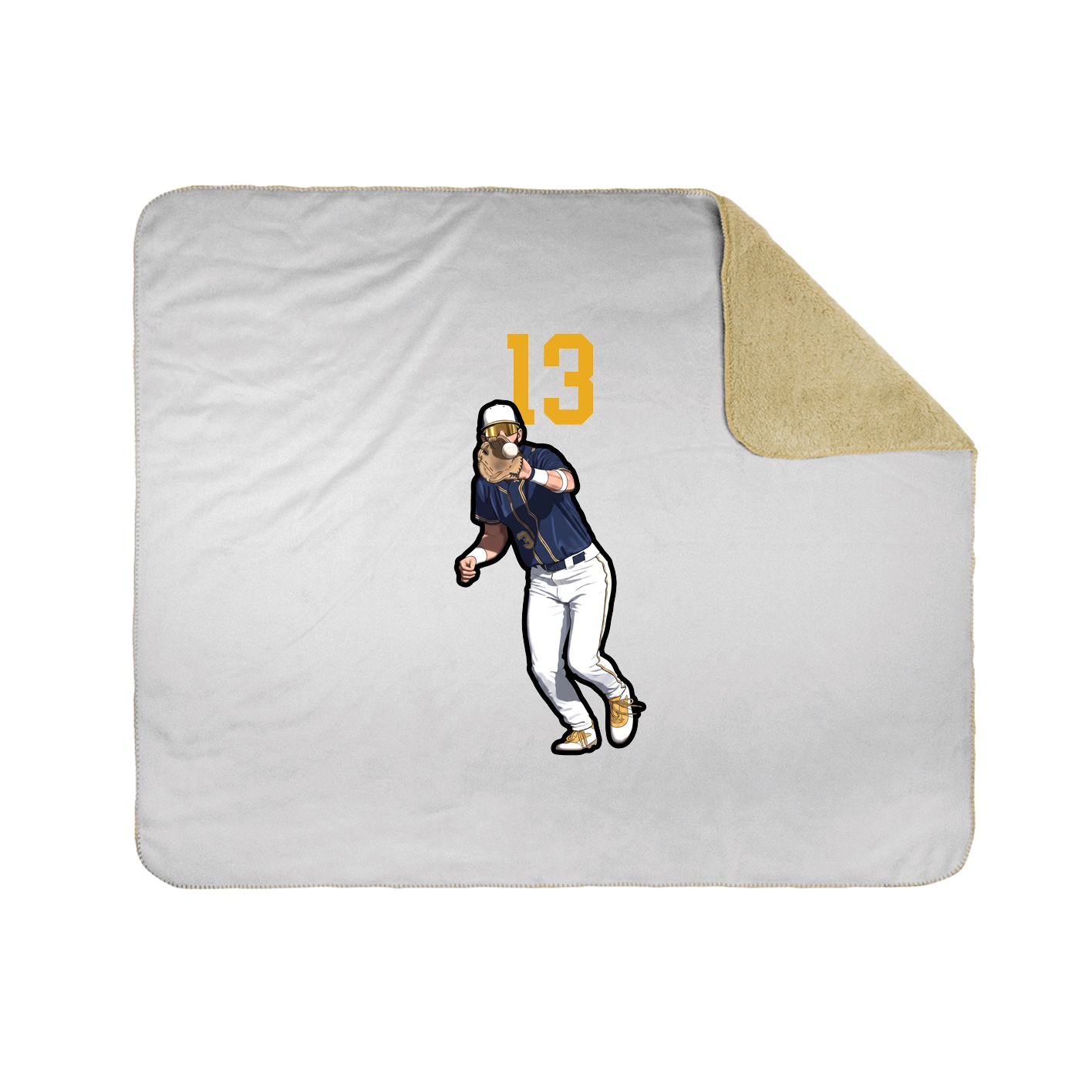 Throw Blanket — Number Top in White