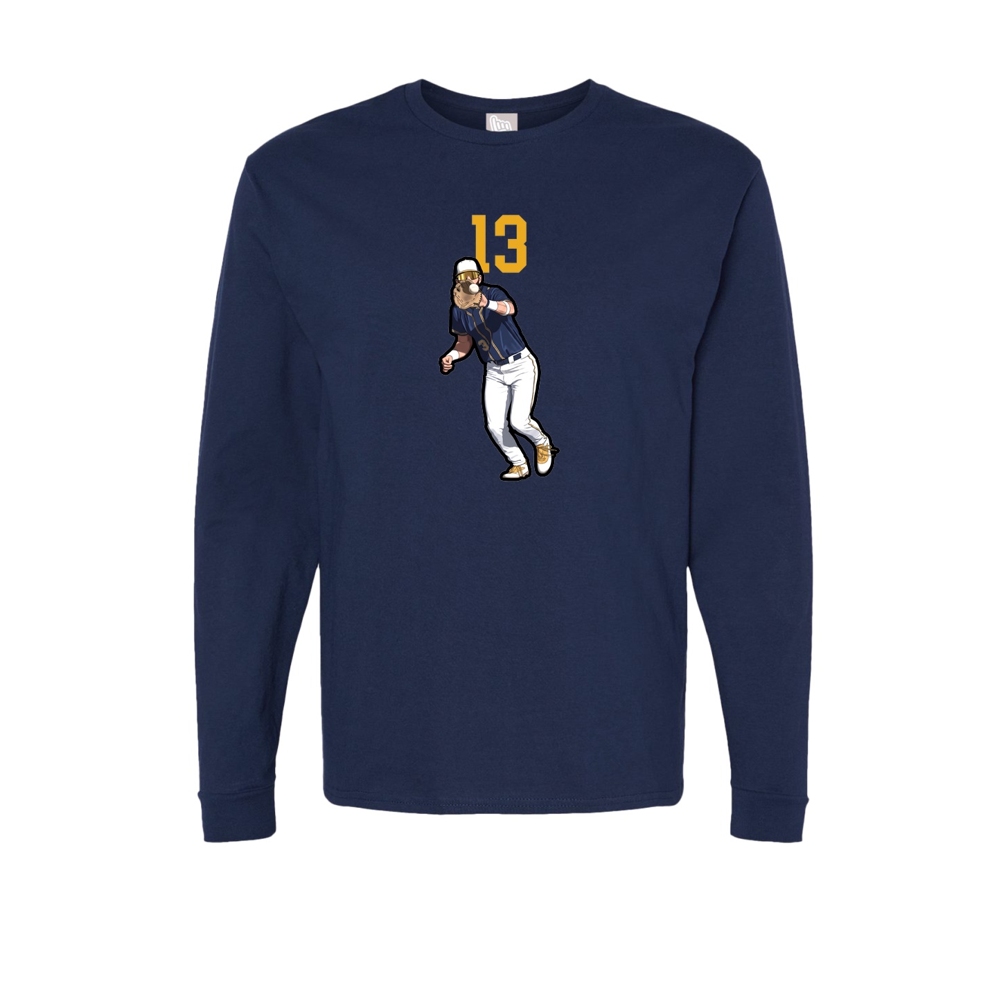 Long Sleeve Tee — Number Top in Navy