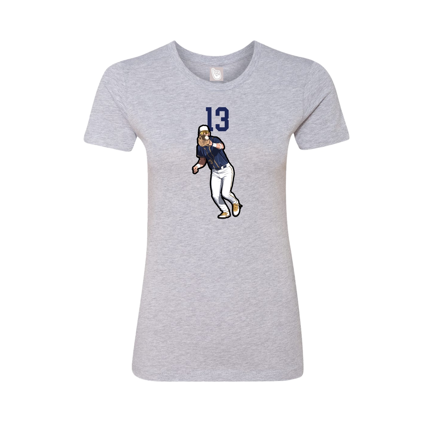 Womens Tee — Number Top in Grey
