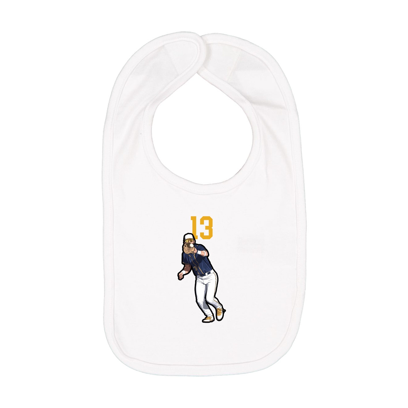 Infant Bib — Number Top in White