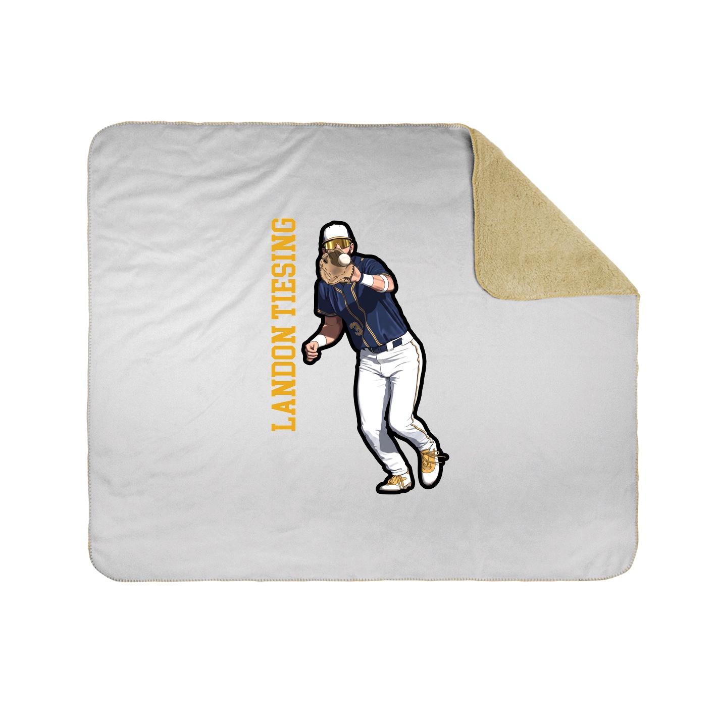 Throw Blanket — Name Vertical in White