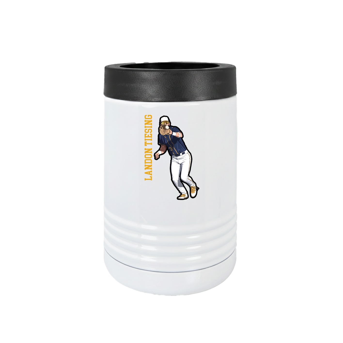 Beverage Holder — Name Vertical in White