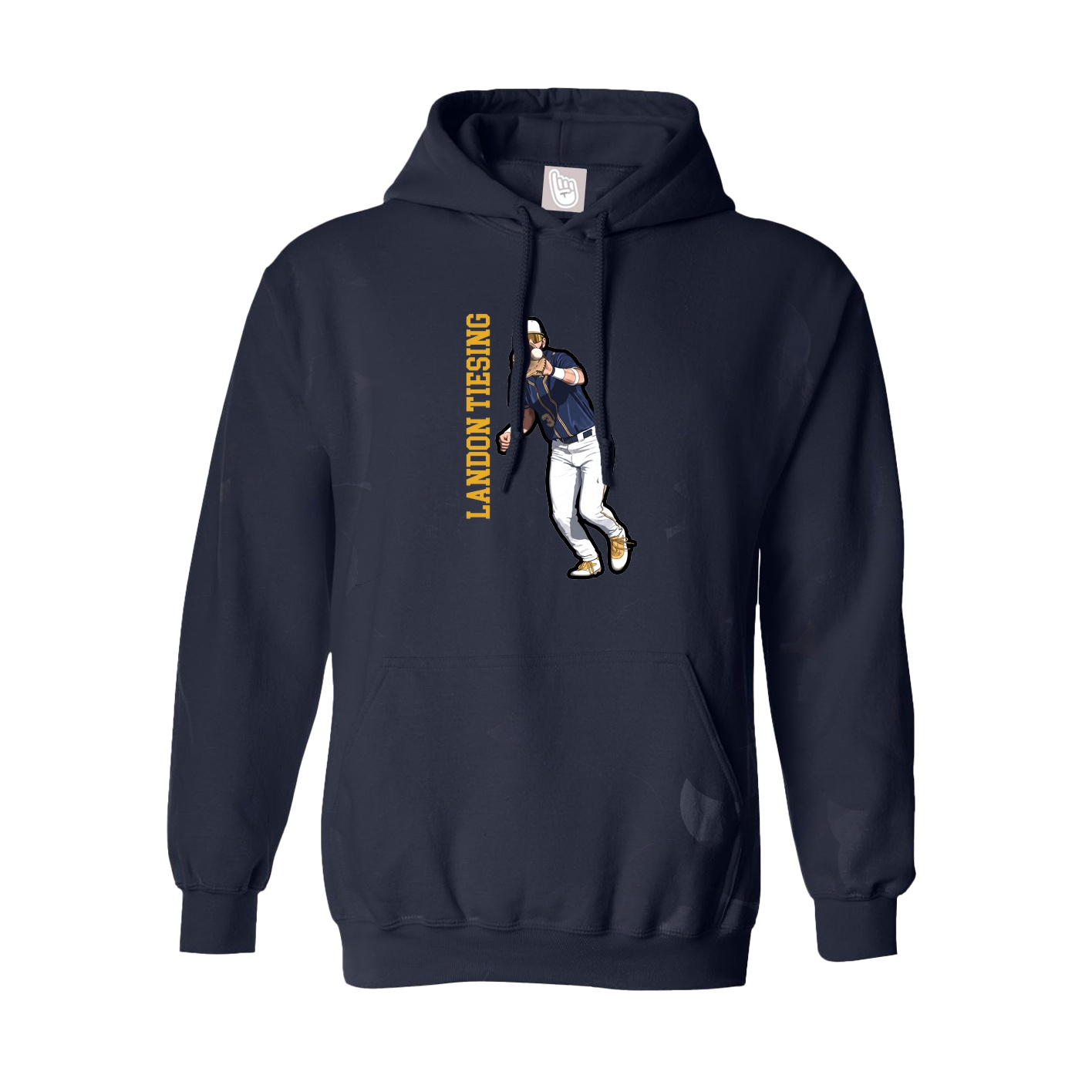 Youth Hoodie — Name Vertical in Navy