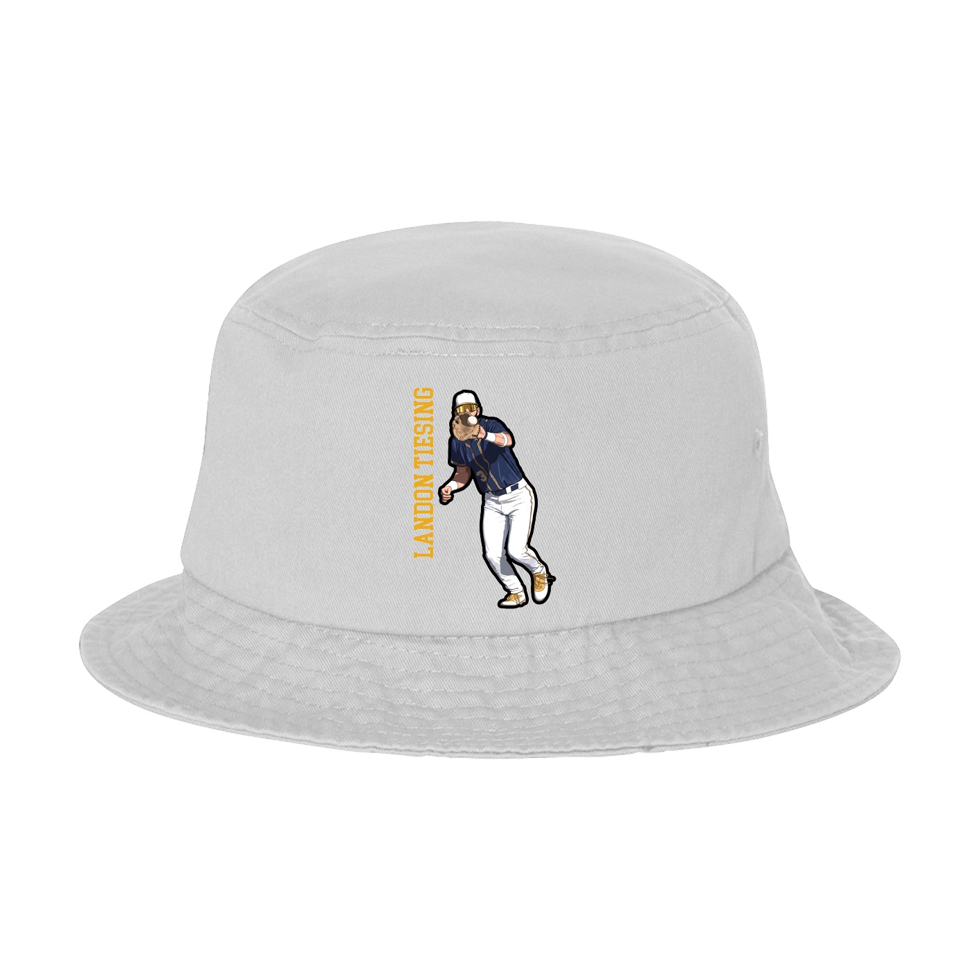 Bucket Cap — Name Vertical in White