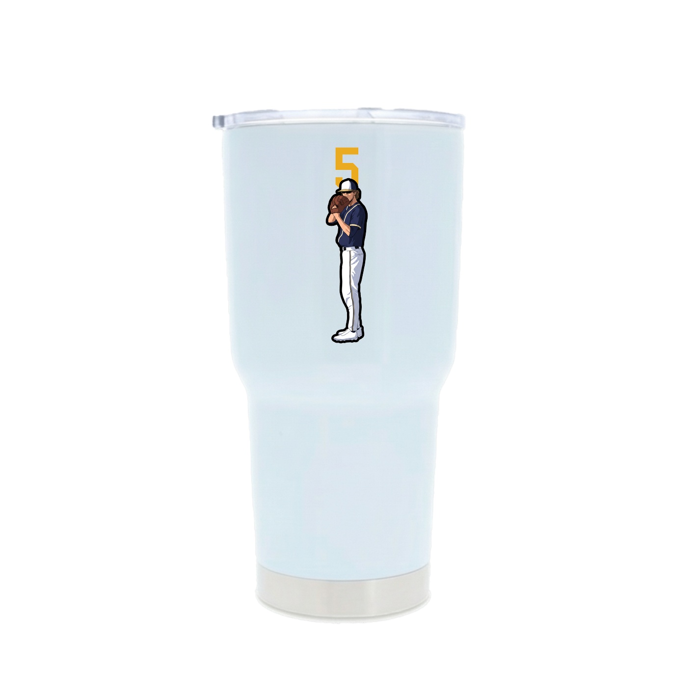 30oz Stainless Steel Tumbler — Number Top in White