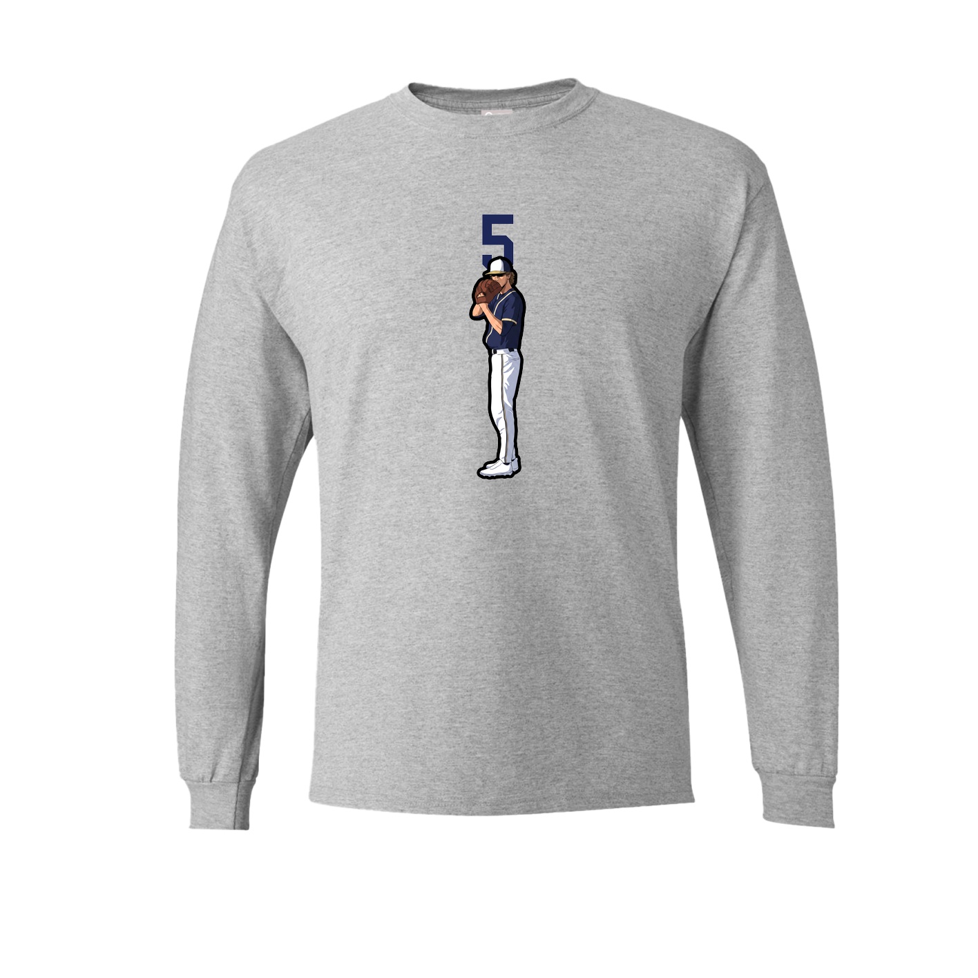 Long Sleeve Tee — Number Top in Grey