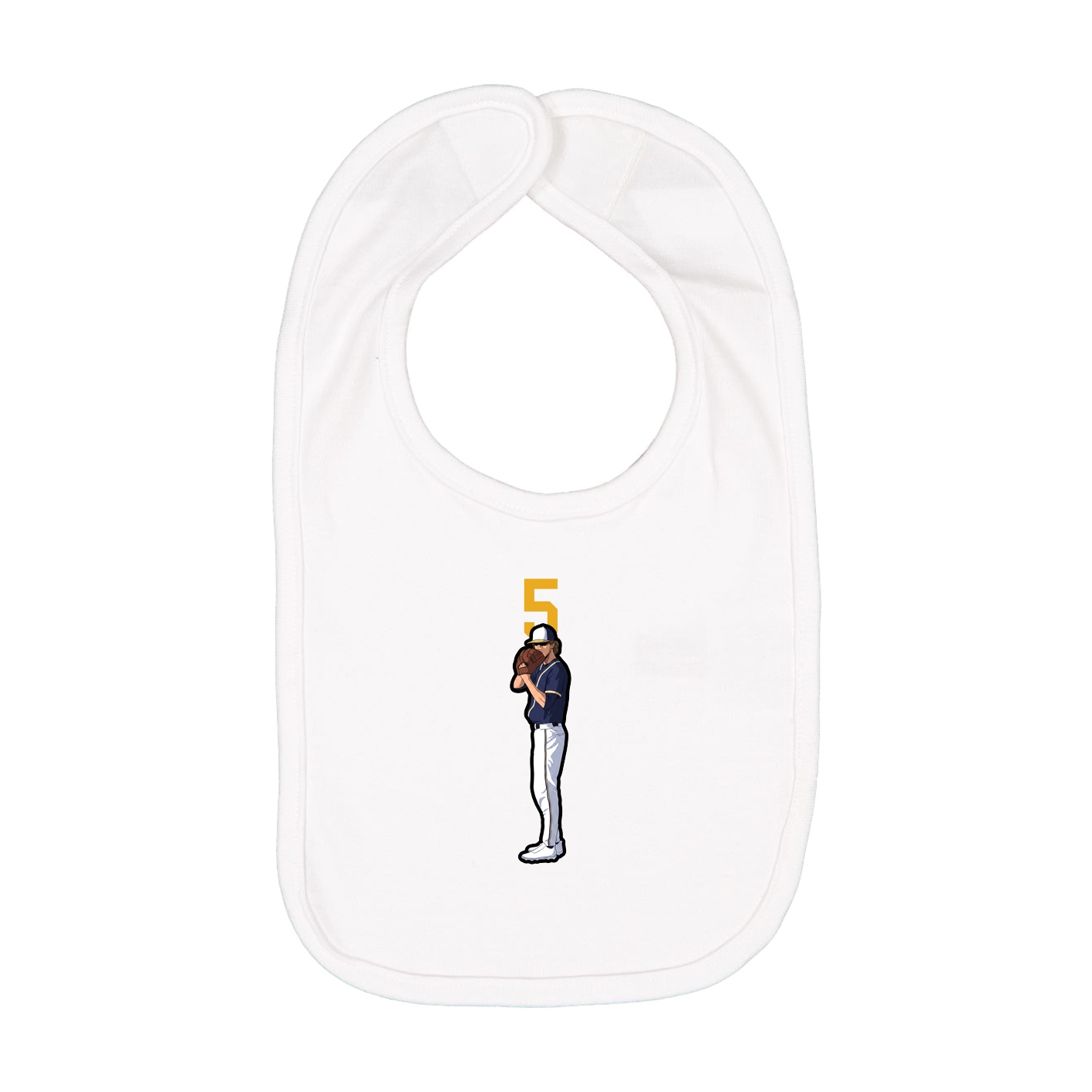 Infant Bib — Number Top in White