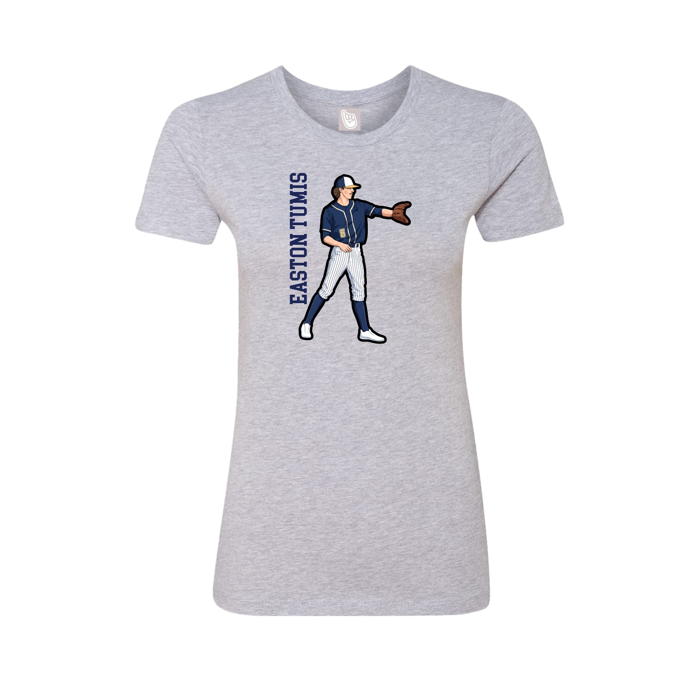Womens Tee — Name Vertical in Grey