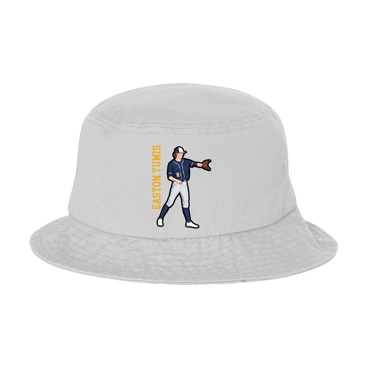 Bucket Cap — Name Vertical in White