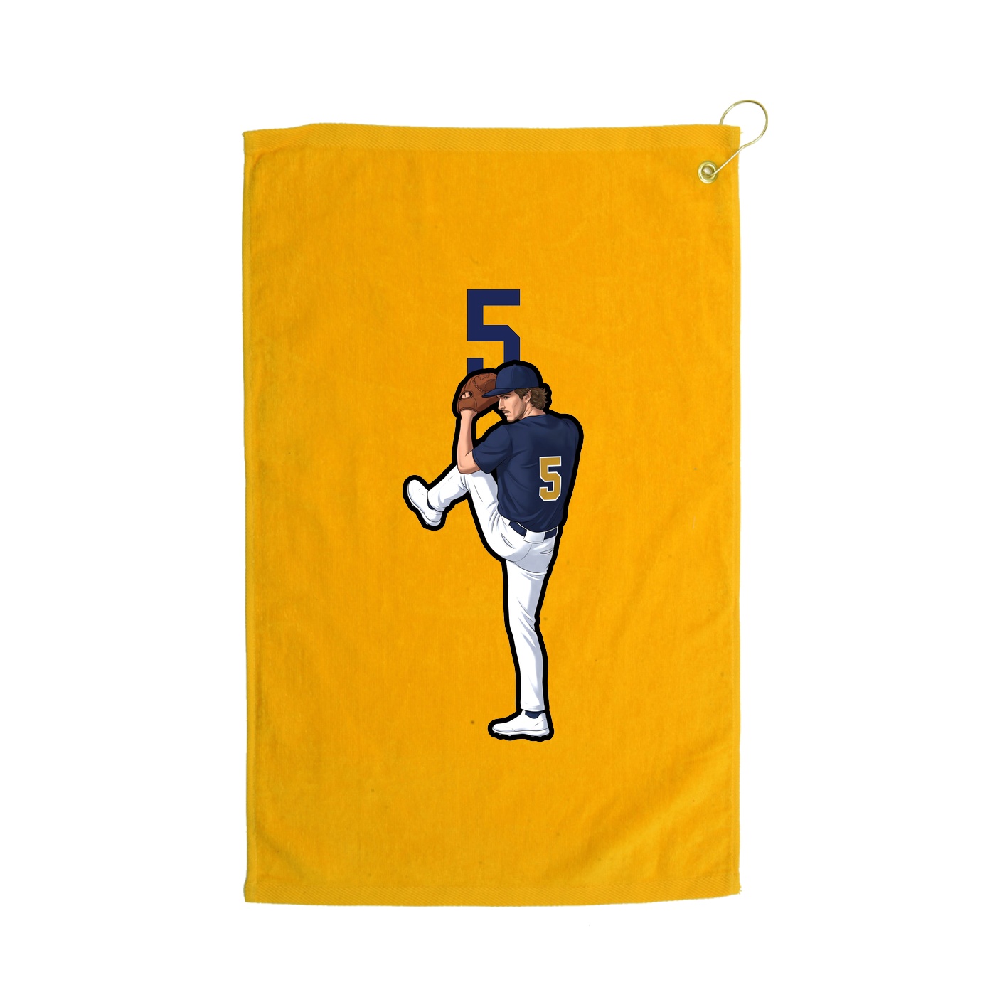 Golf Towel — Number Top in Gold