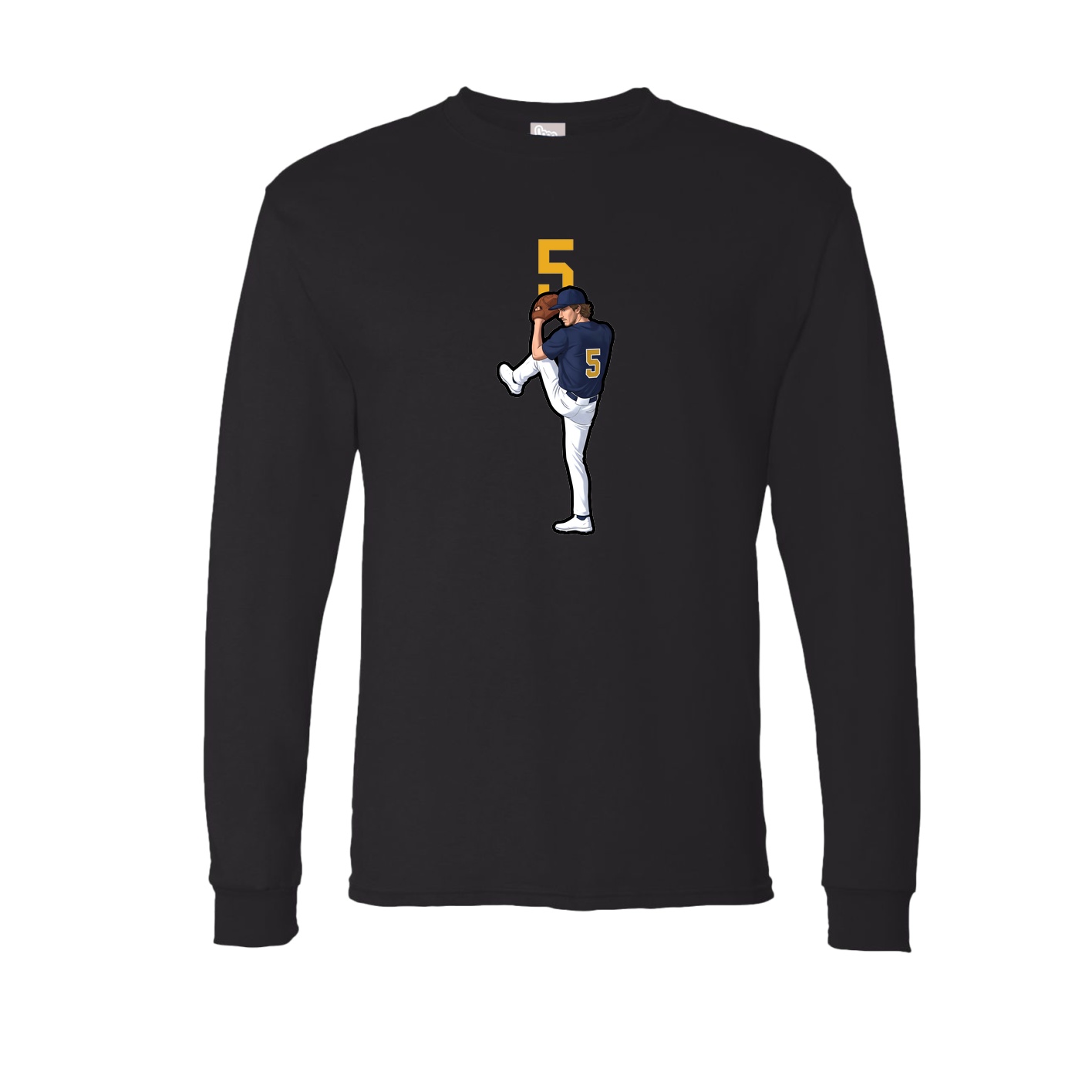 Long Sleeve Tee — Number Top in Black
