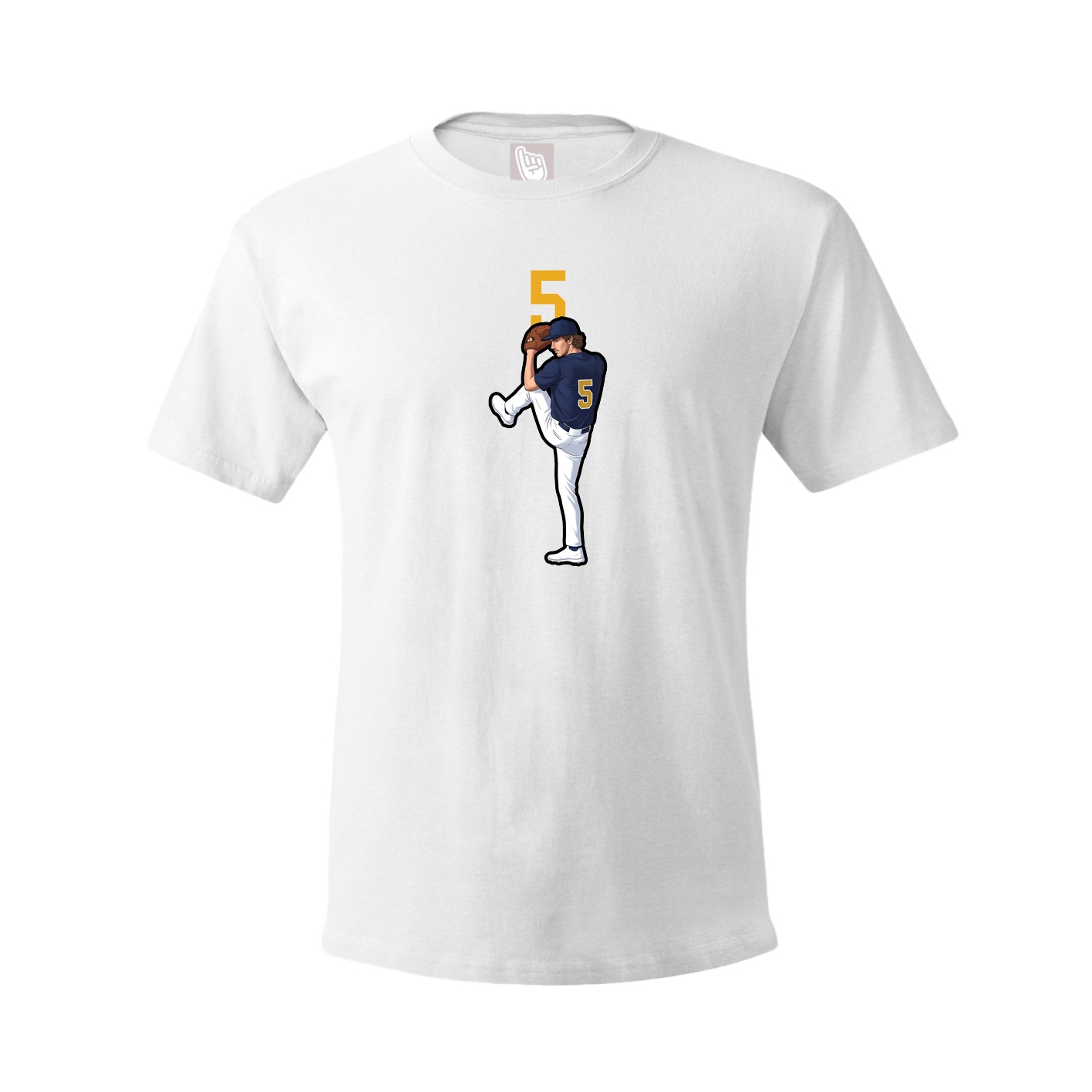Youth Tee — Number Top in White
