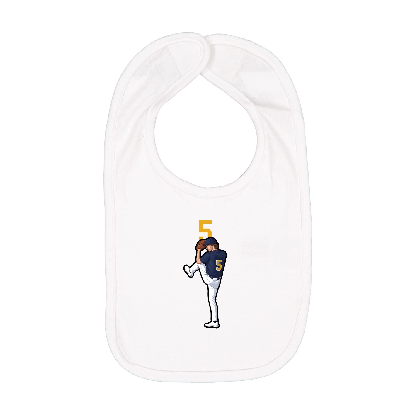 Infant Bib — Number Top in White