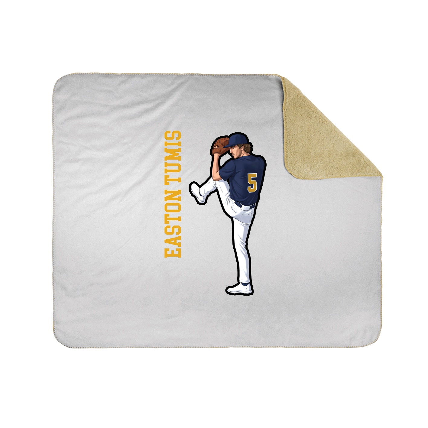 Throw Blanket — Name Vertical in White