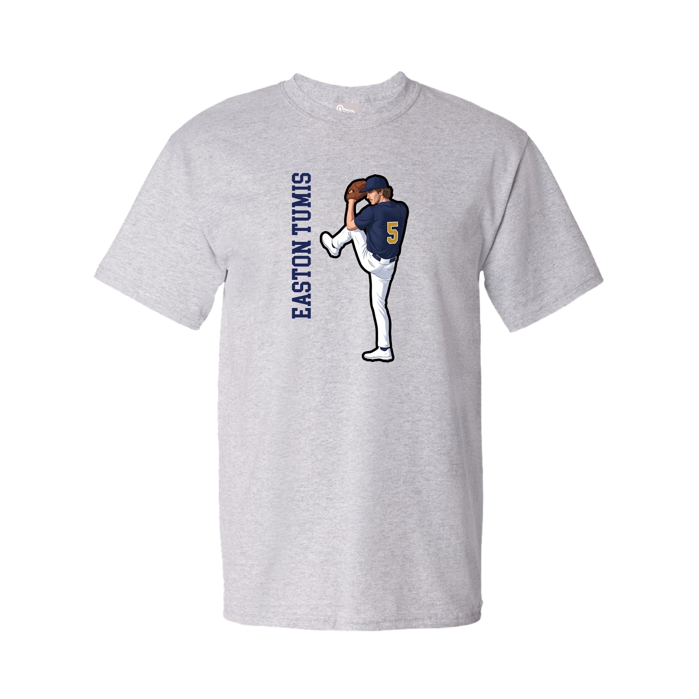 Tee — Name Vertical in Grey