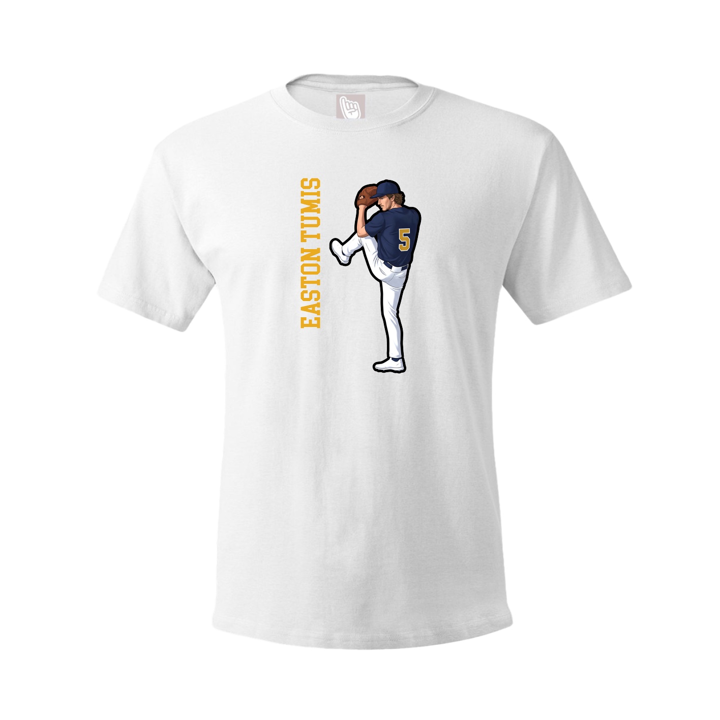 Tee — Name Vertical in White
