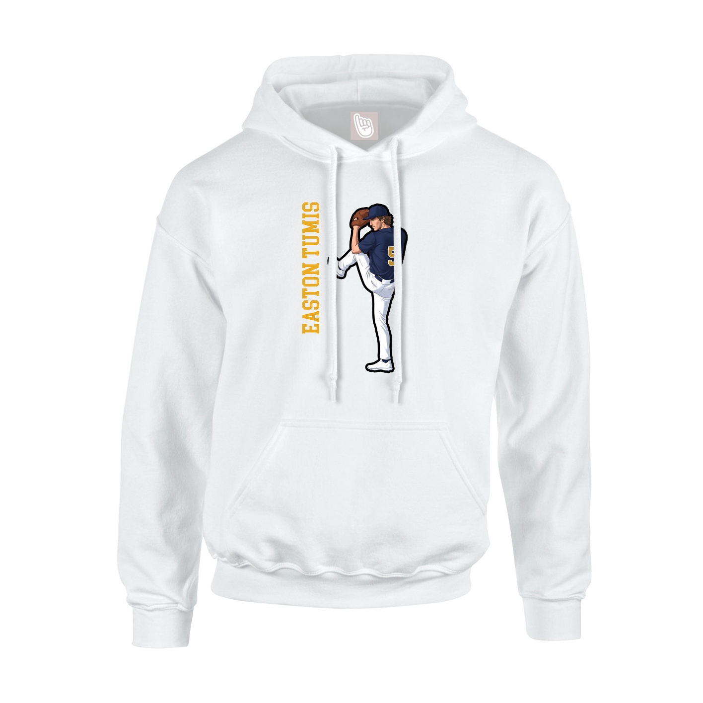 Hoodie — Name Vertical in White