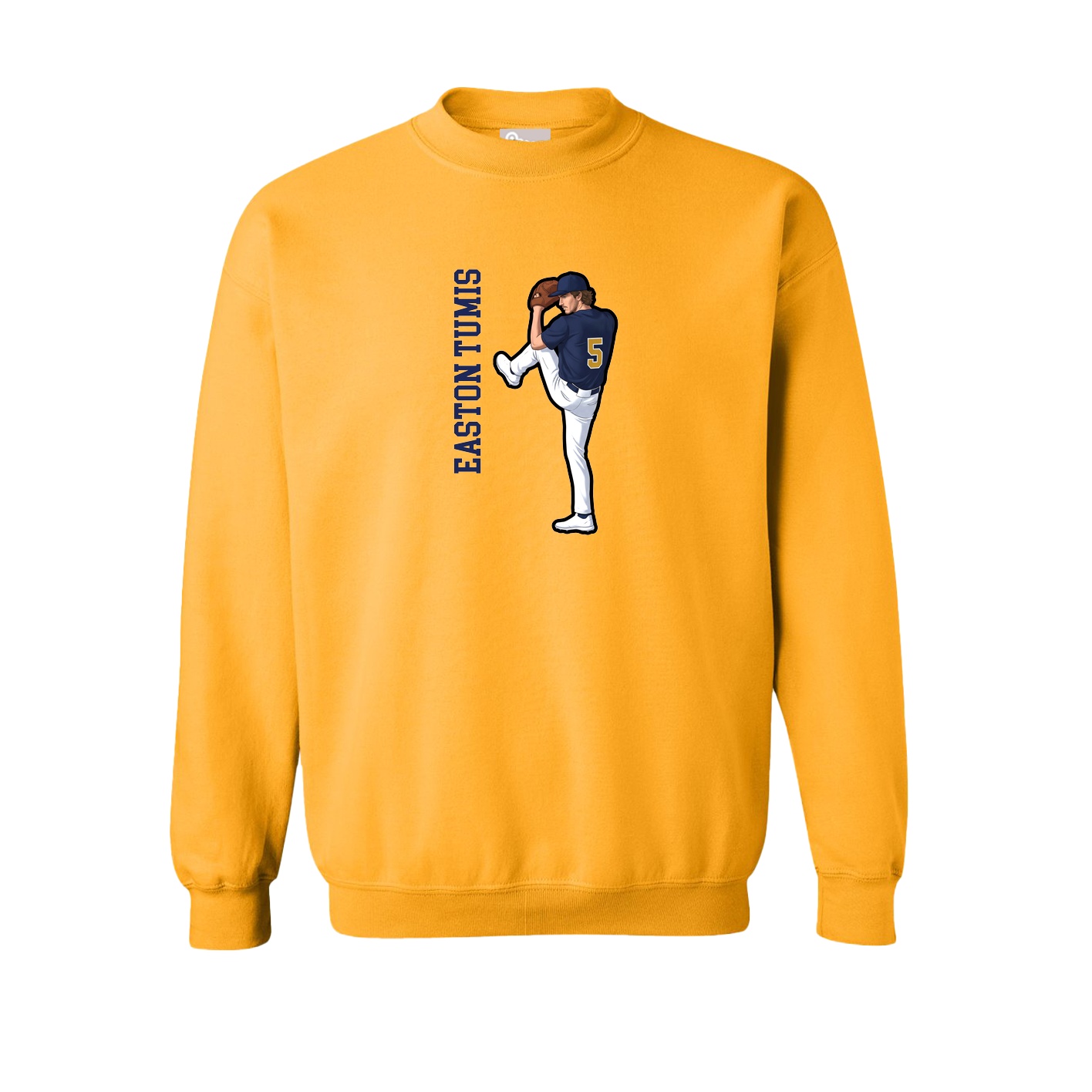 Fleece Crew — Name Vertical in Gold
