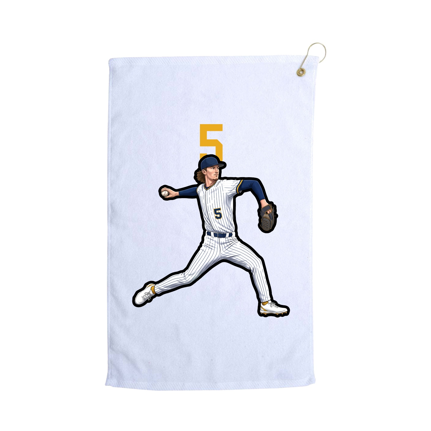 Golf Towel — Number Top in White