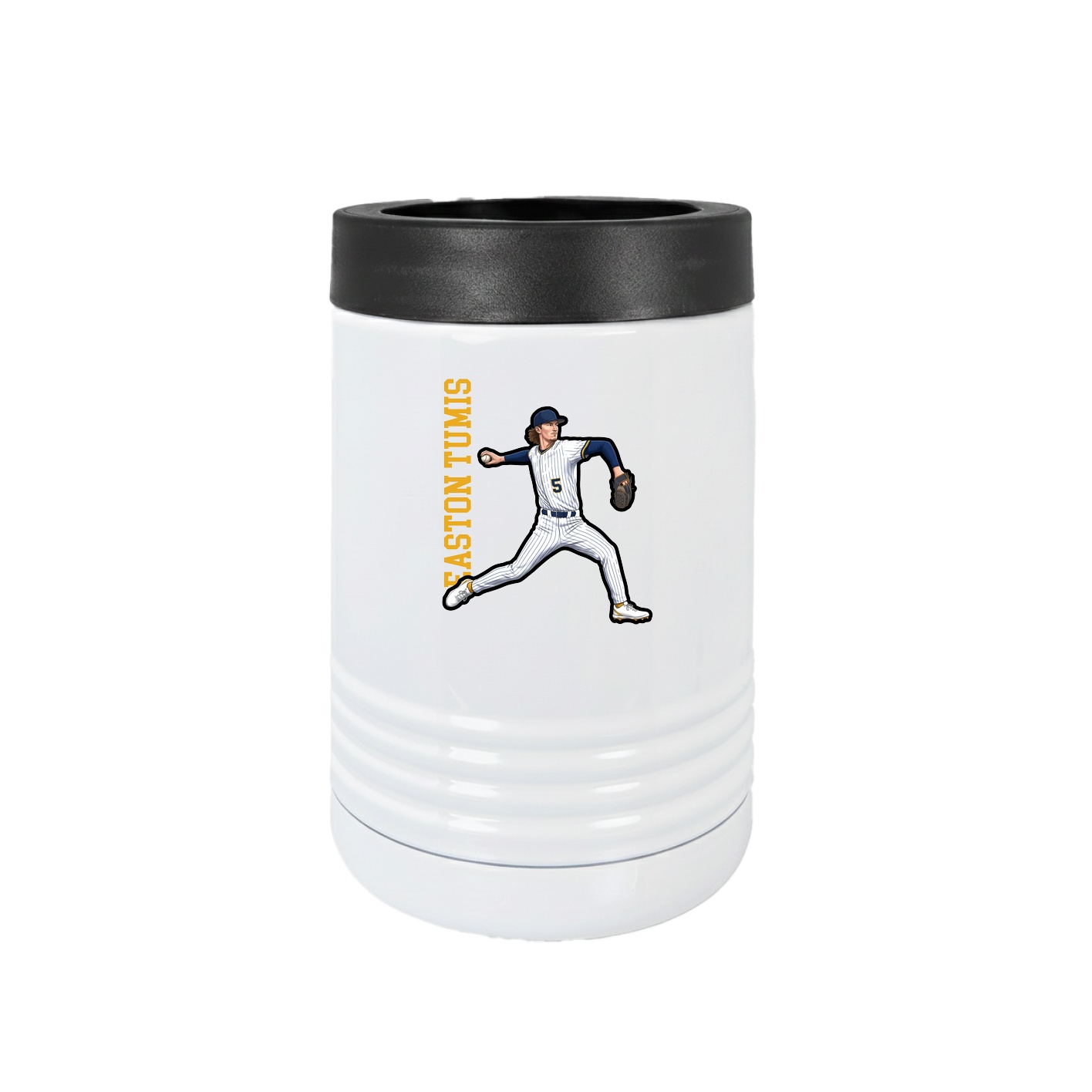Beverage Holder — Name Vertical in White