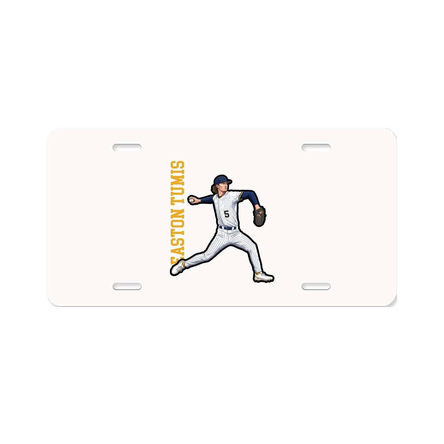 License Plate — Name Vertical in Classic