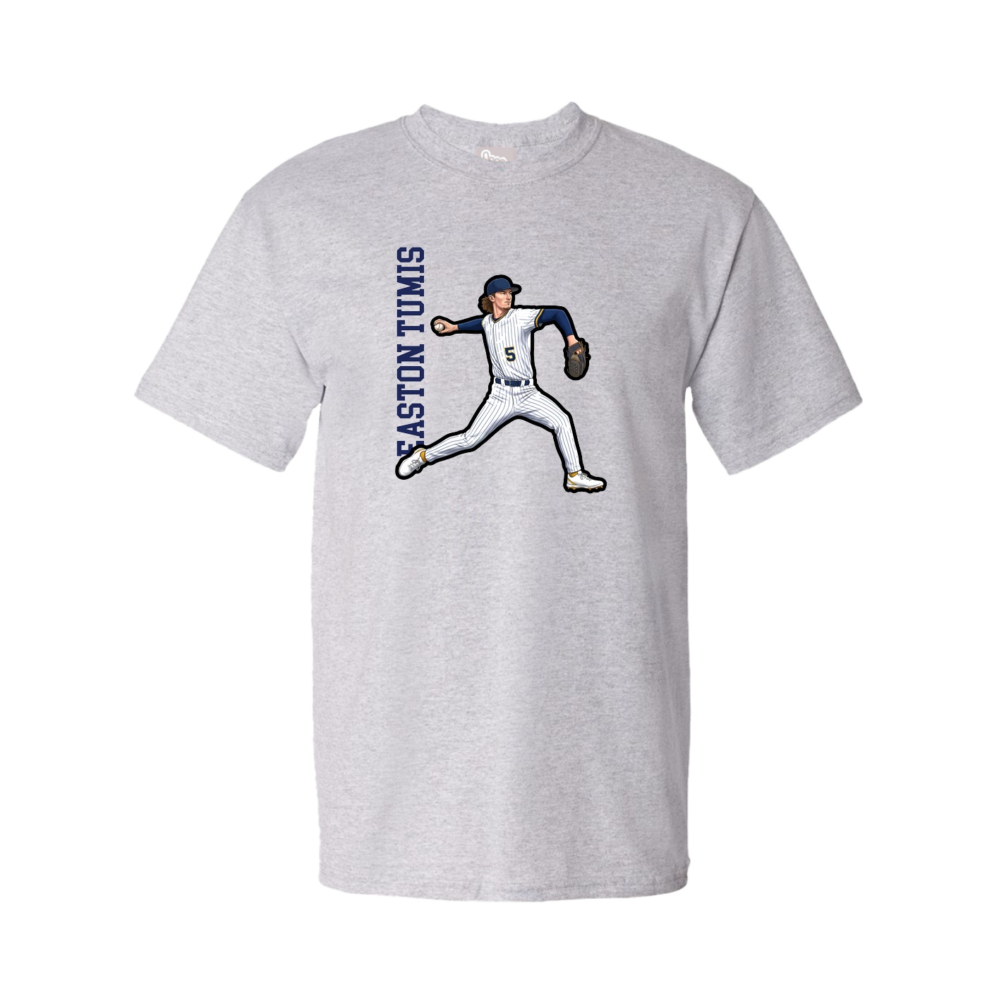 Tee — Name Vertical in Grey