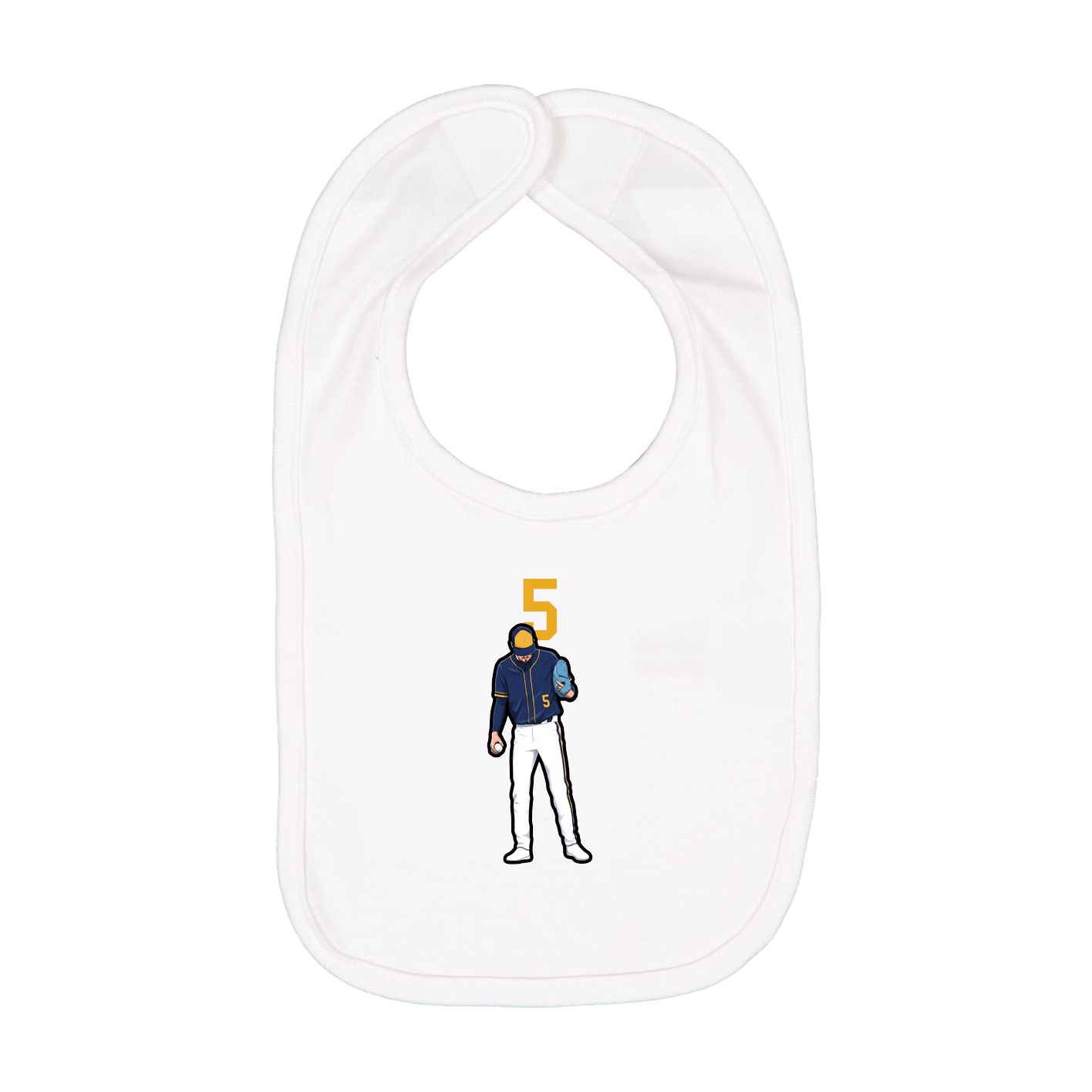 Infant Bib — Number Top in White