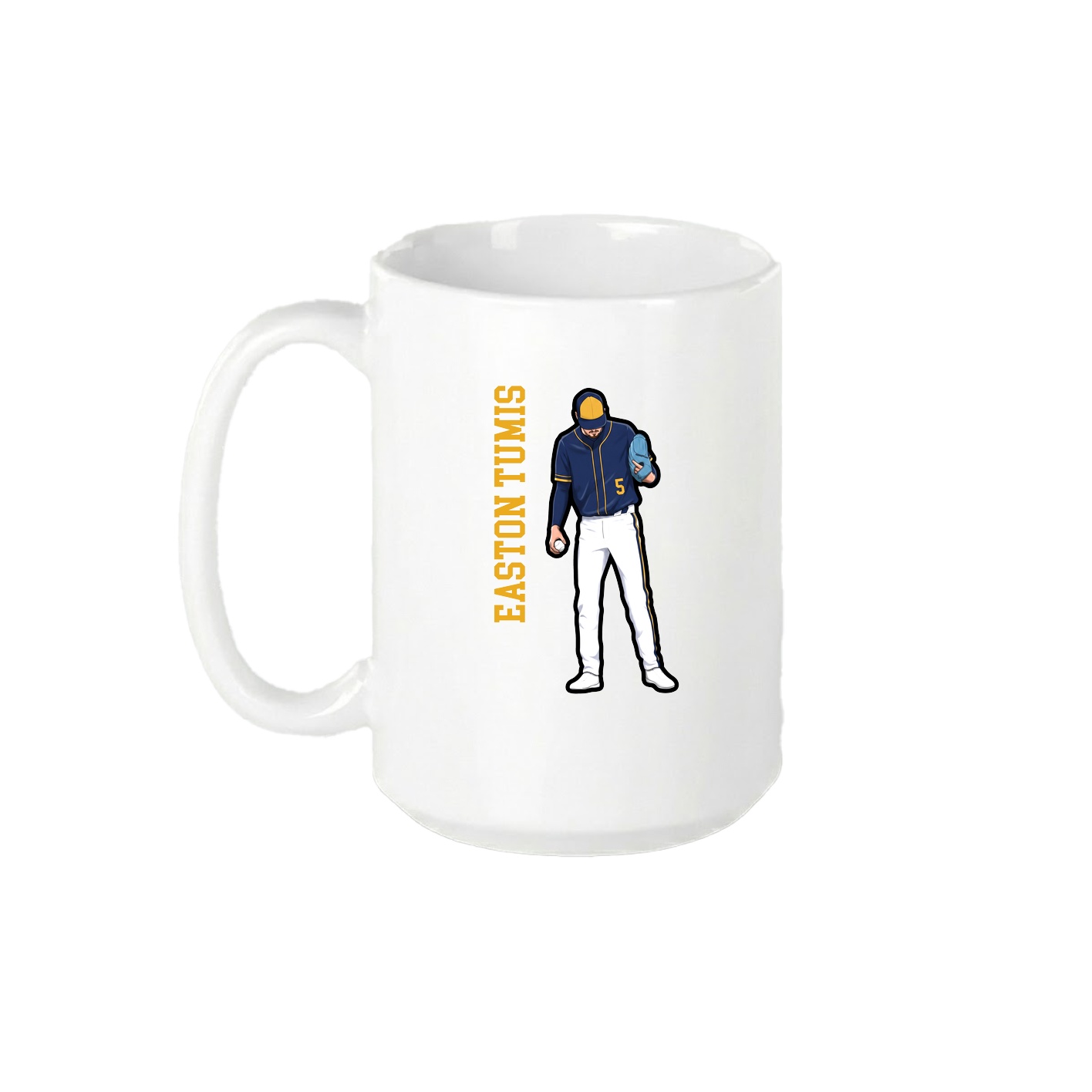 15oz Coffee Mug — Name Vertical in White