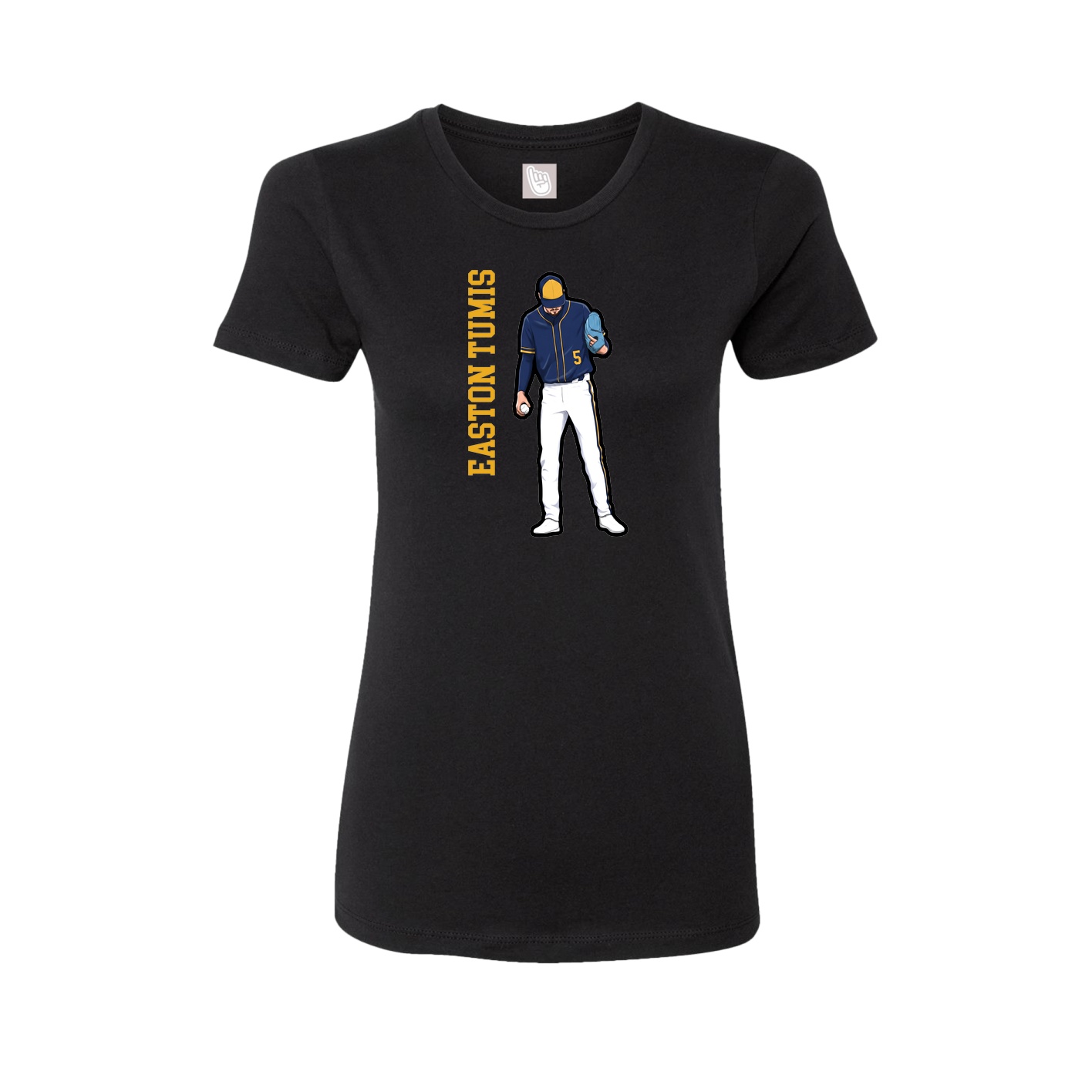 Womens Tee — Name Vertical in Black