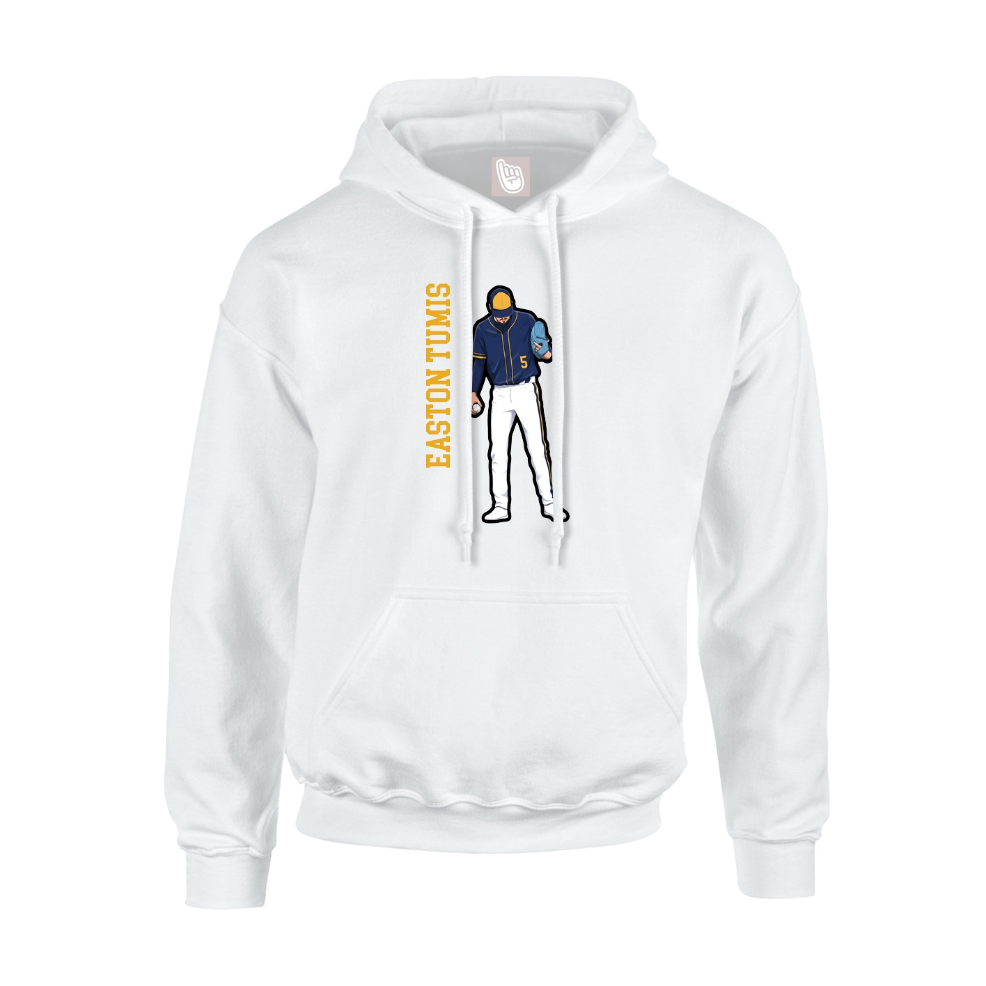 Youth Hoodie — Name Vertical in White