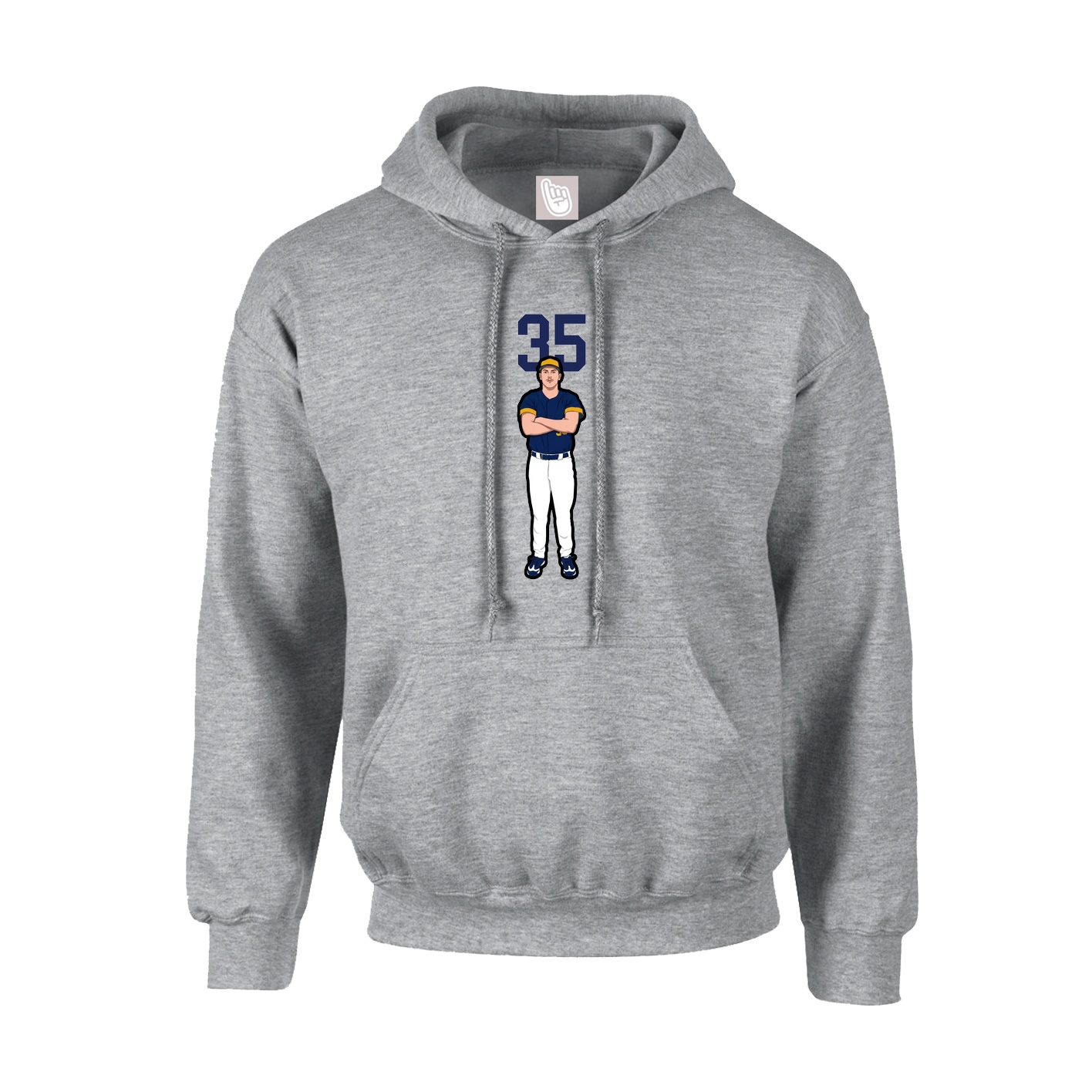 Hoodie — Number Top in Grey