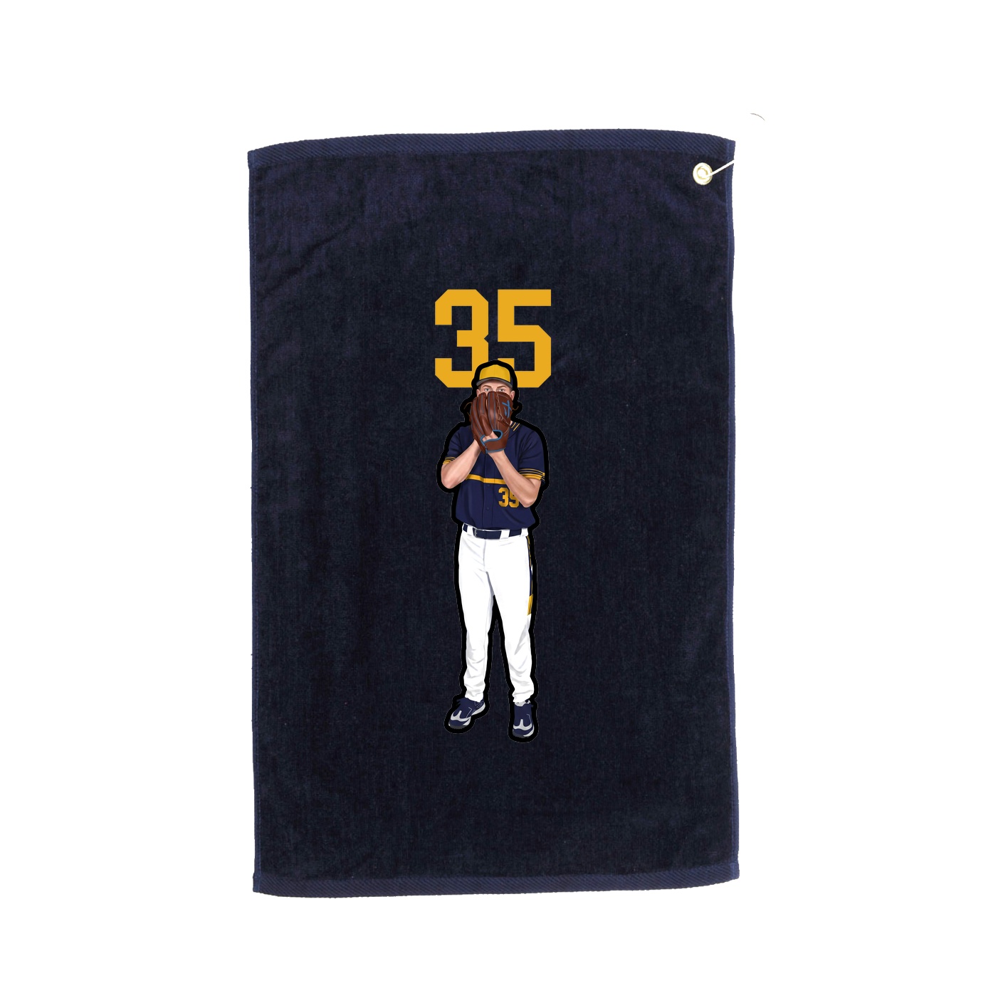 Golf Towel — Number Top in Navy
