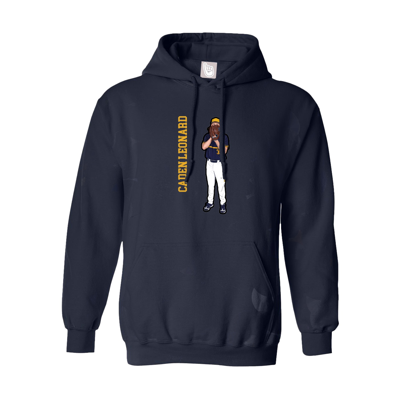 Youth Hoodie — Name Vertical in Navy
