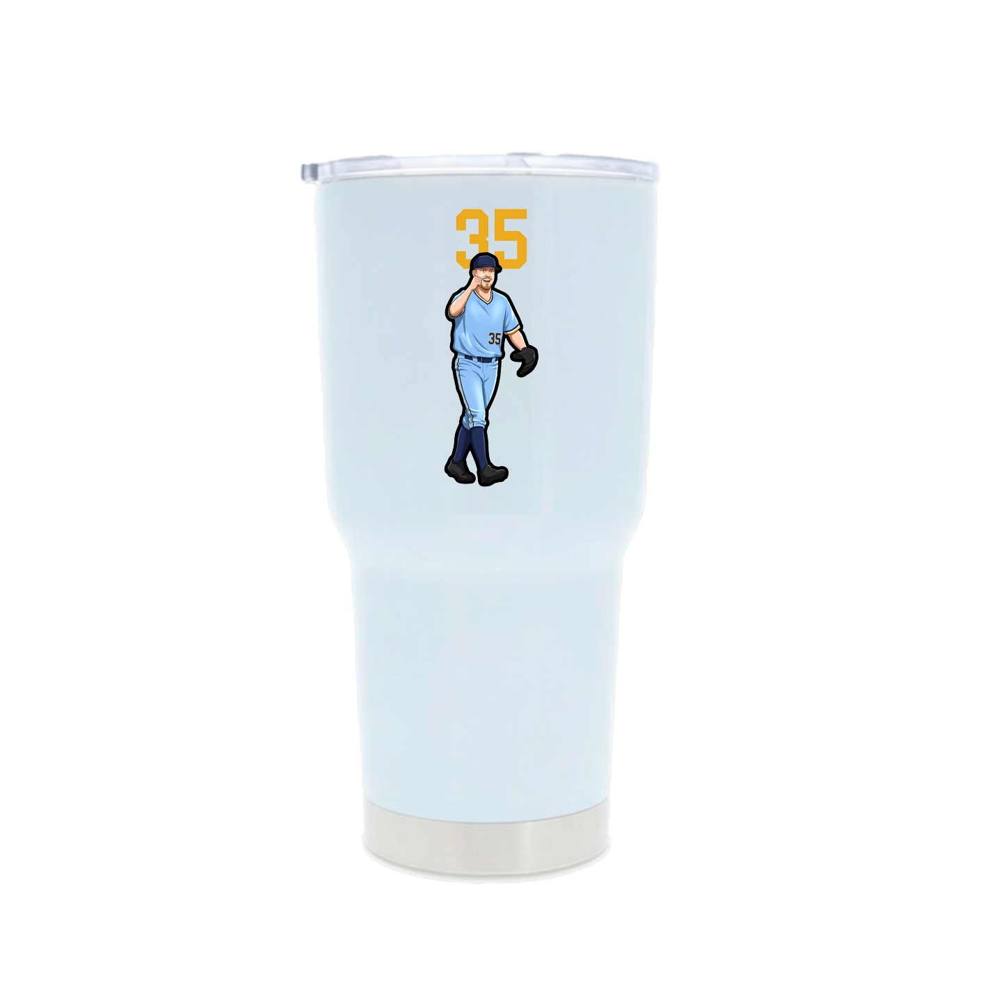 30oz Stainless Steel Tumbler — Number Top in White