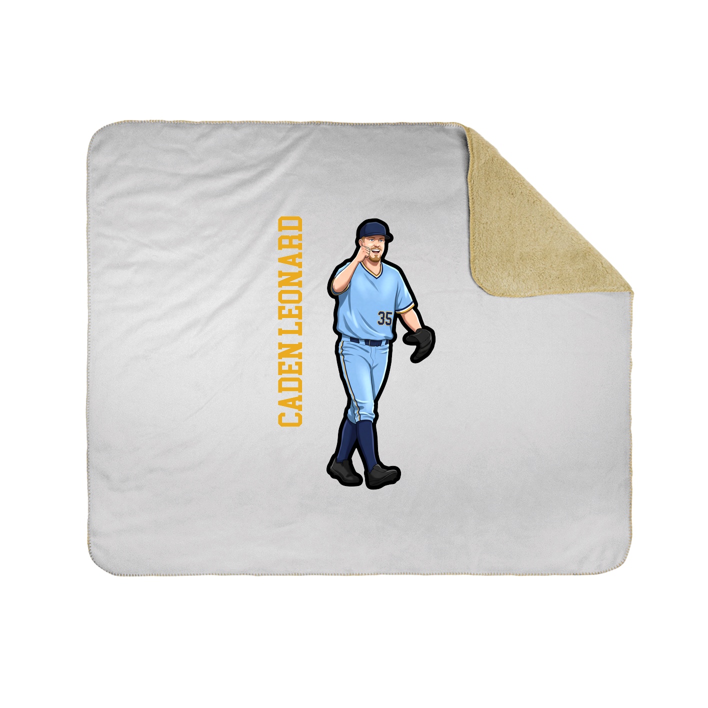 Throw Blanket — Name Vertical in White