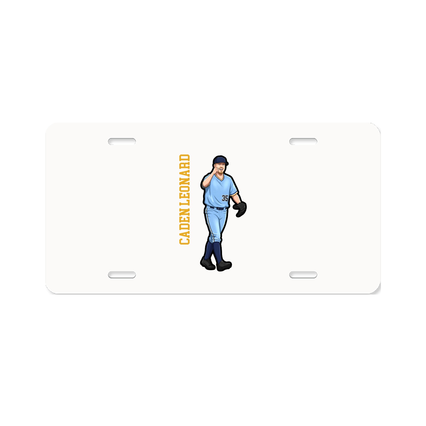 License Plate — Name Vertical in Classic