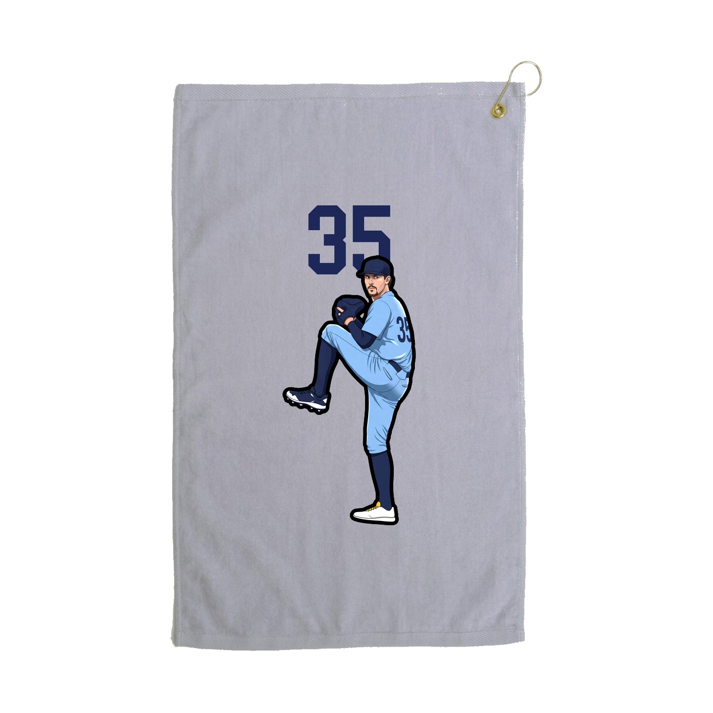 Golf Towel — Number Top in Grey