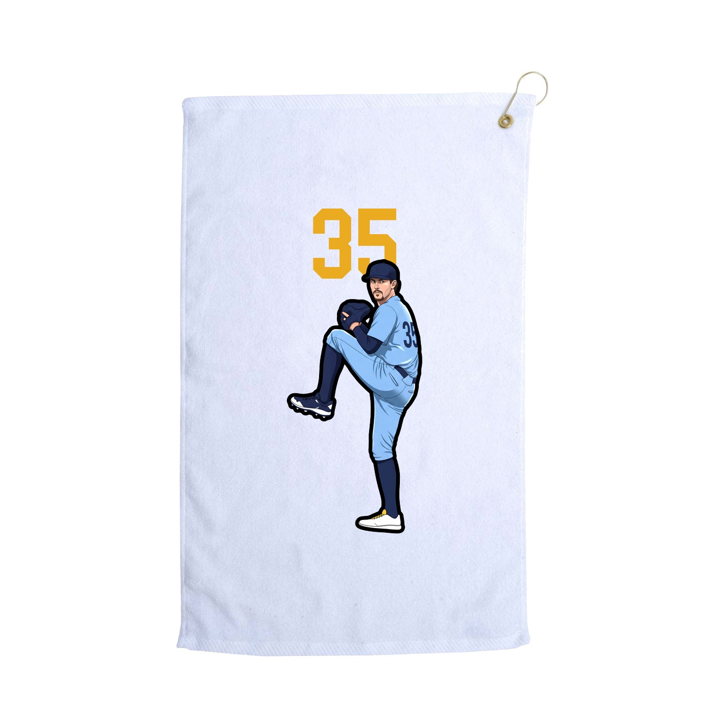 Golf Towel — Number Top in White