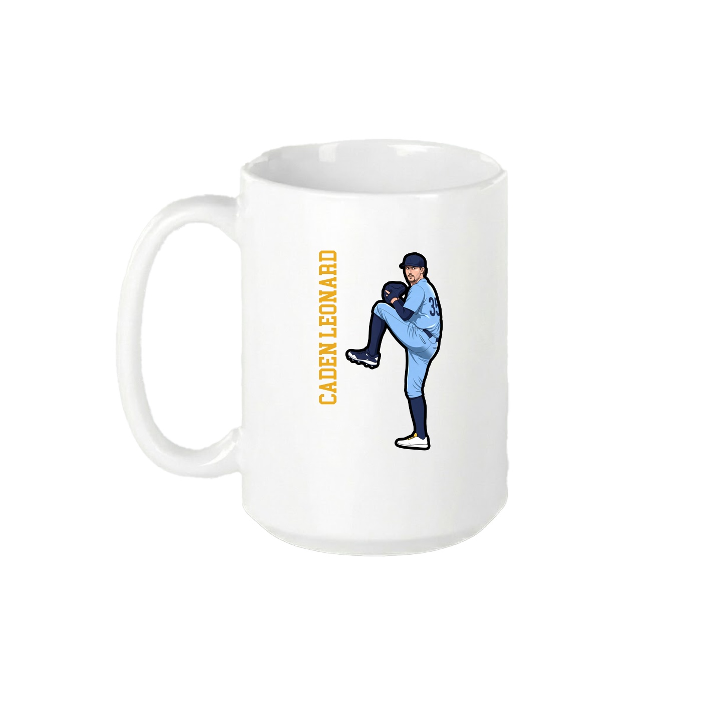 15oz Coffee Mug — Name Vertical in White