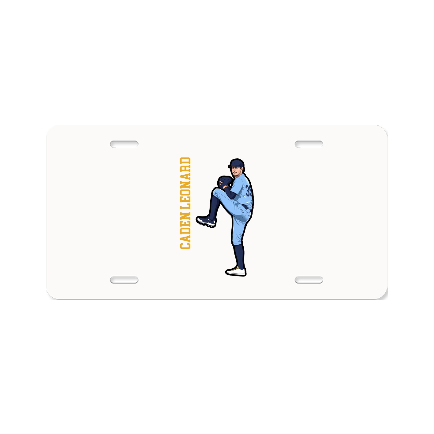 License Plate — Name Vertical in Classic